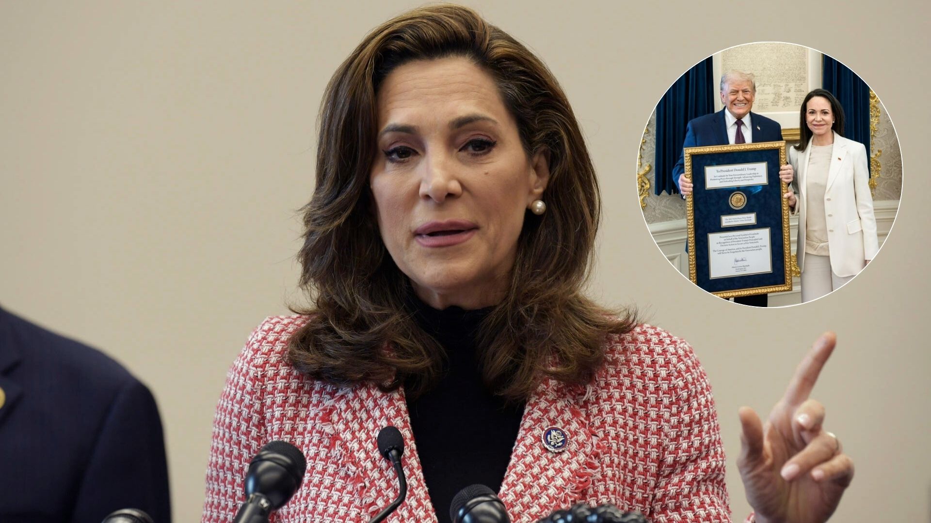 Congresista María Elvira Salazar (AFP) - Donald Trump y María Corina Machado