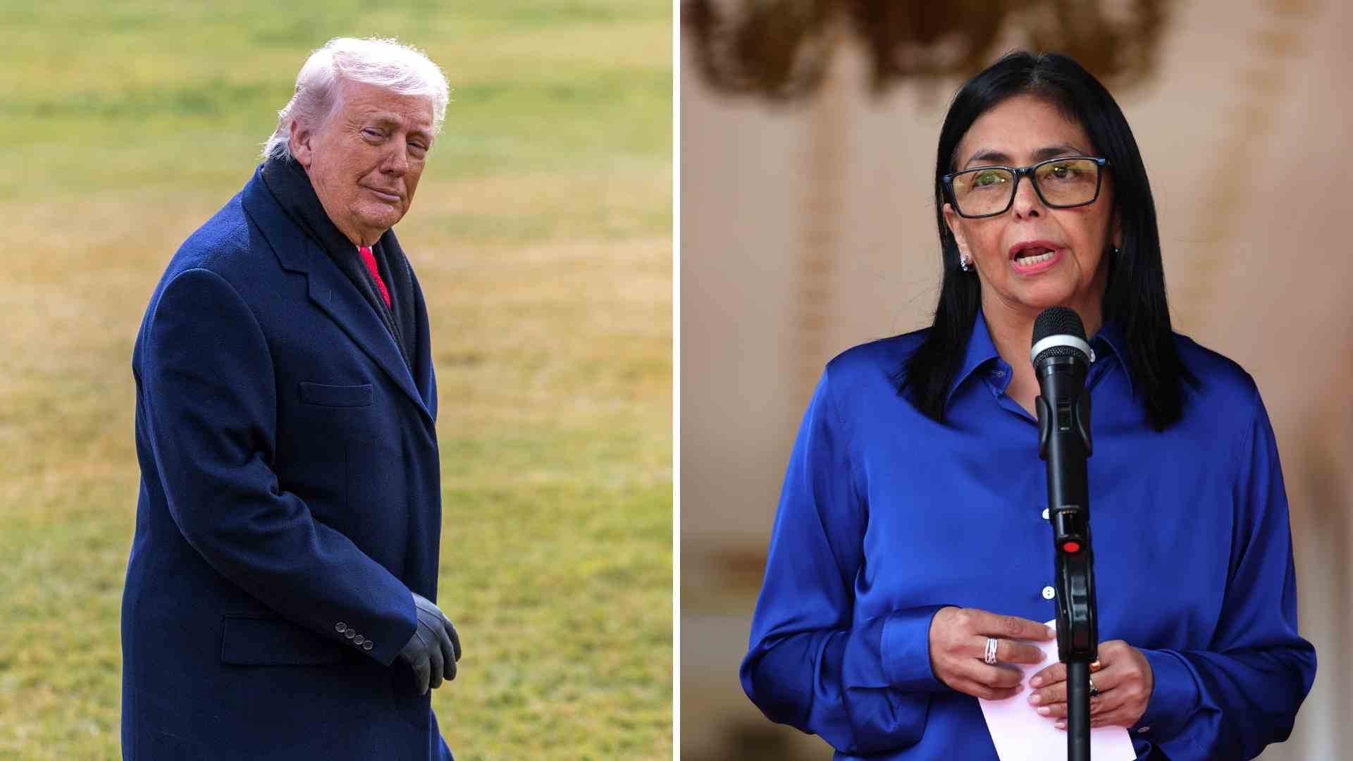 Delcy Rodríguez y Donald Trump - EFE