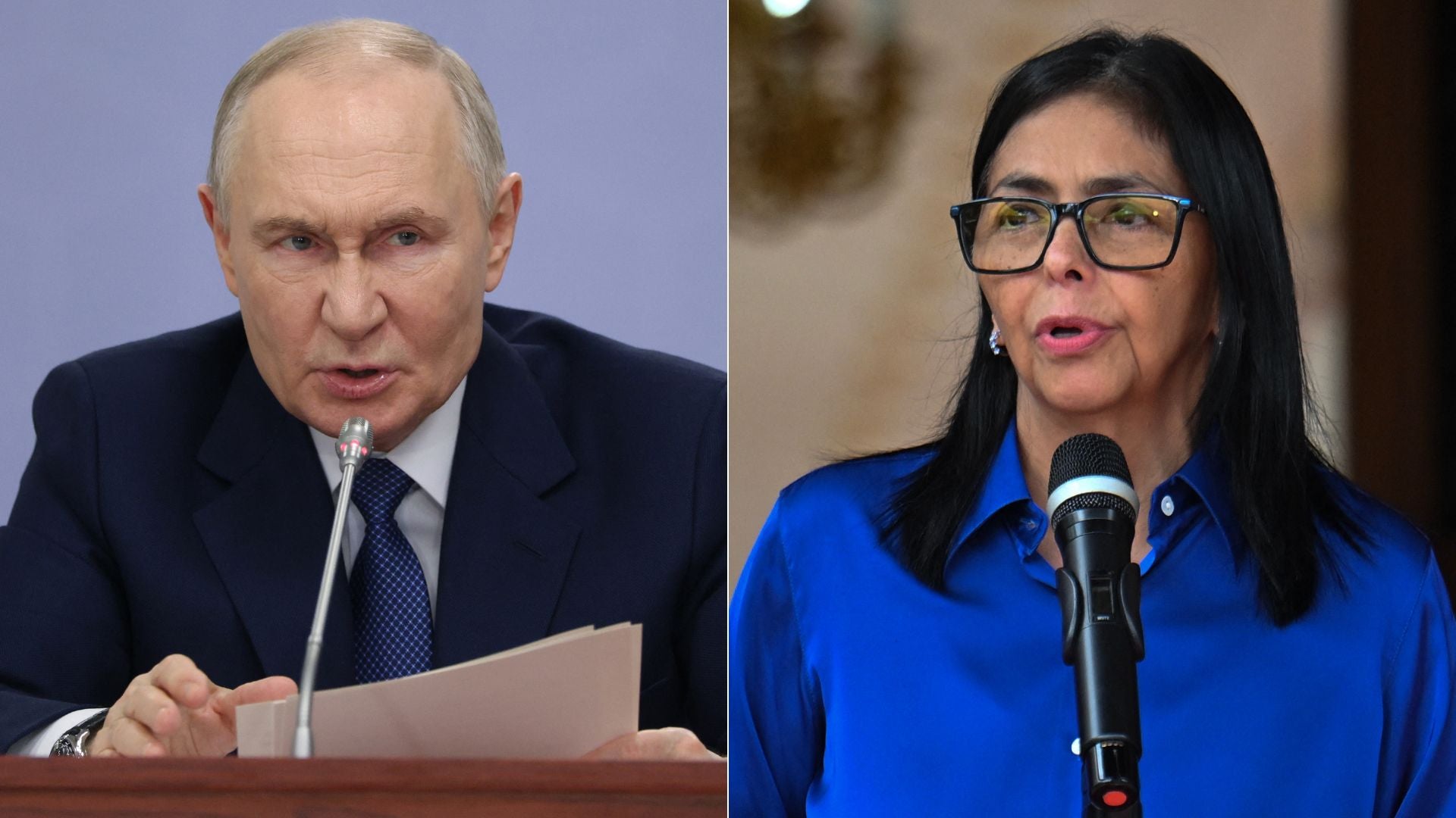 Vladímir Putin/ Delcy Rodríguez - Fotos AFP