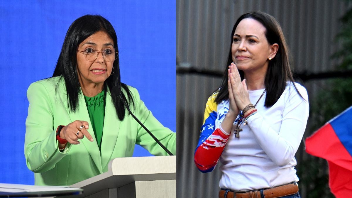 Delcy Rodríguez - María Corina Machado (AFP)
