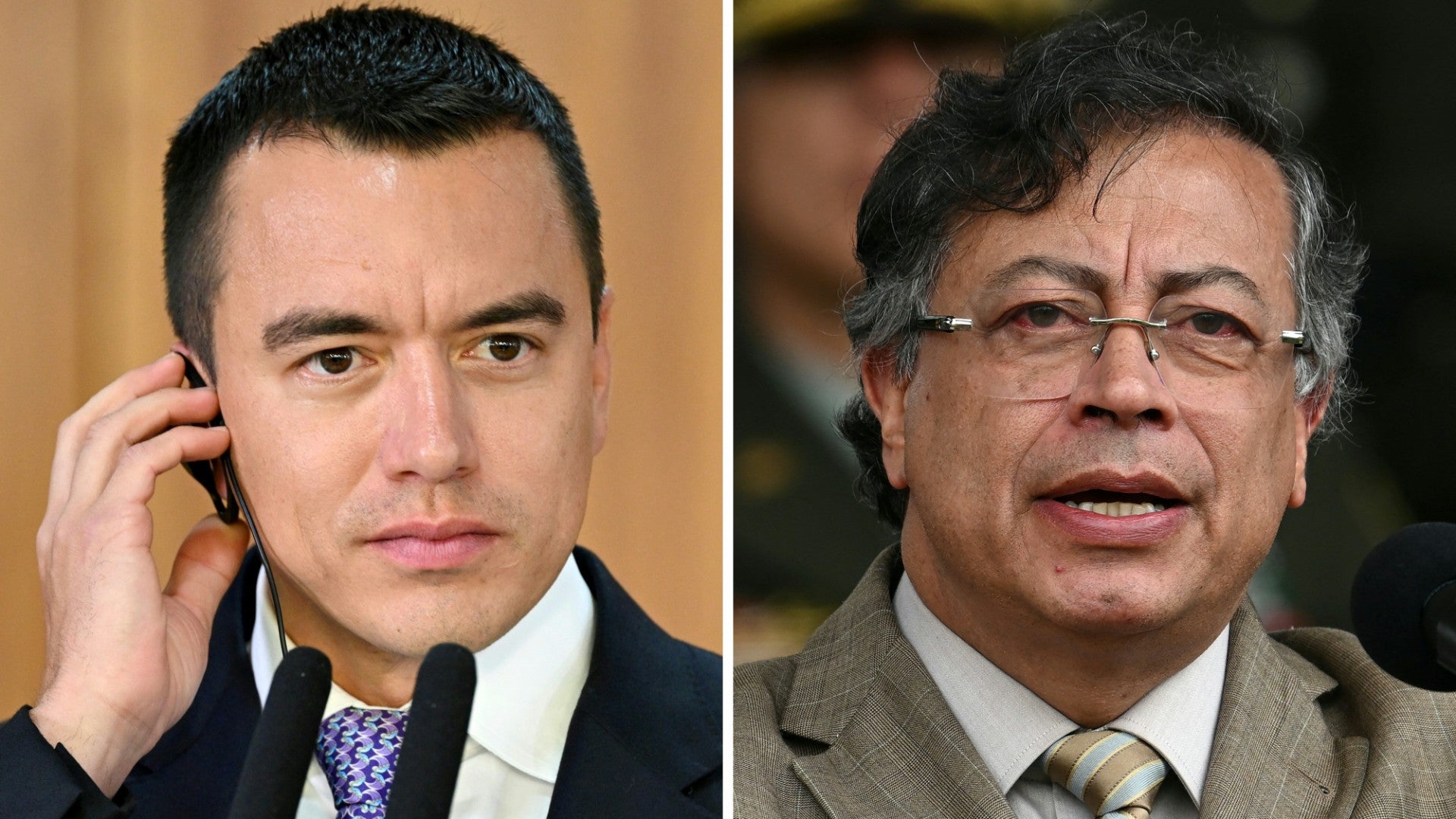 Daniel Noboa y Gustavo Petro | Foto: AFP