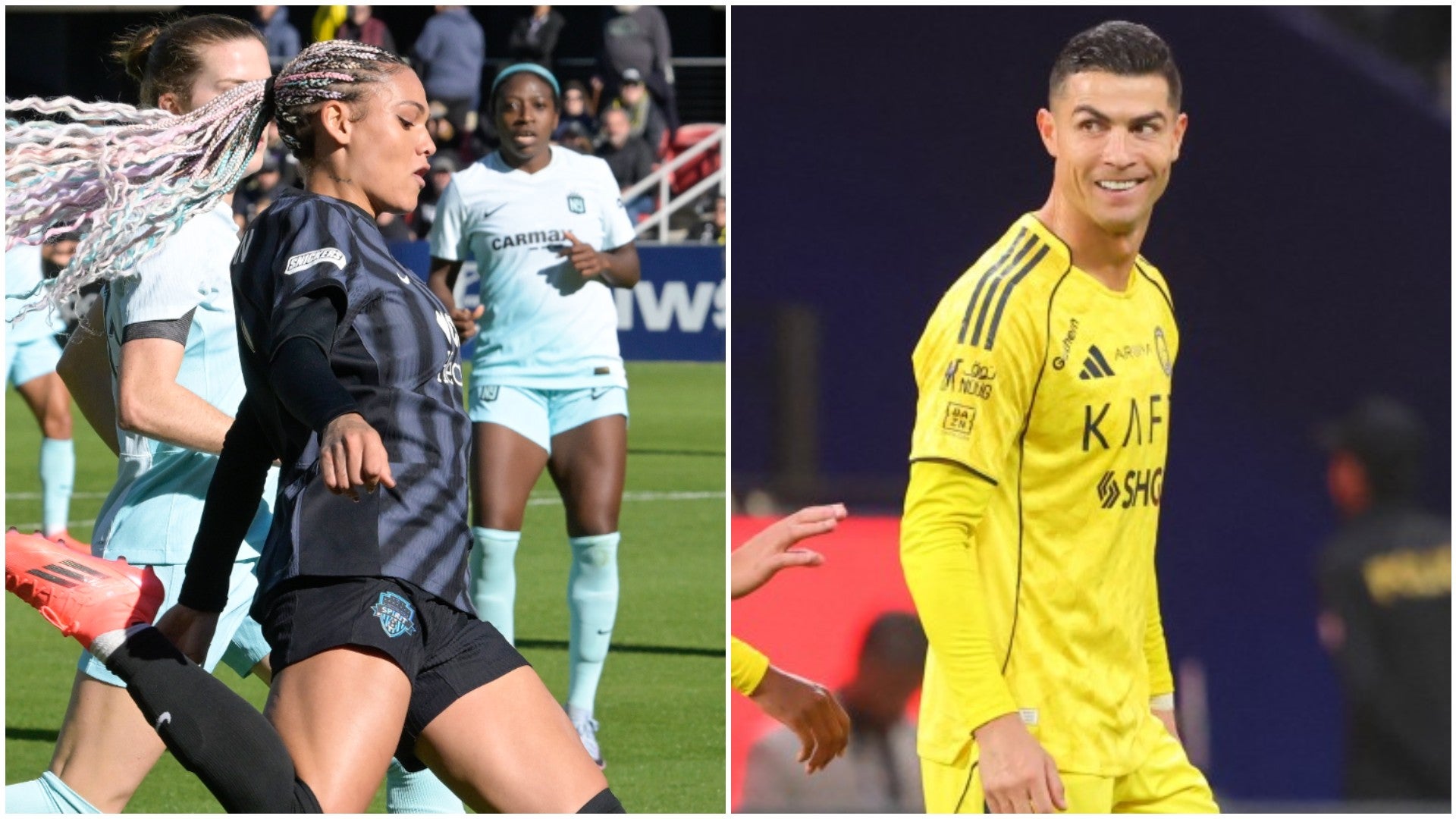 Futbolistas Trinity Rodman y Cristiano Ronaldo - Fotos: EFE / AFP