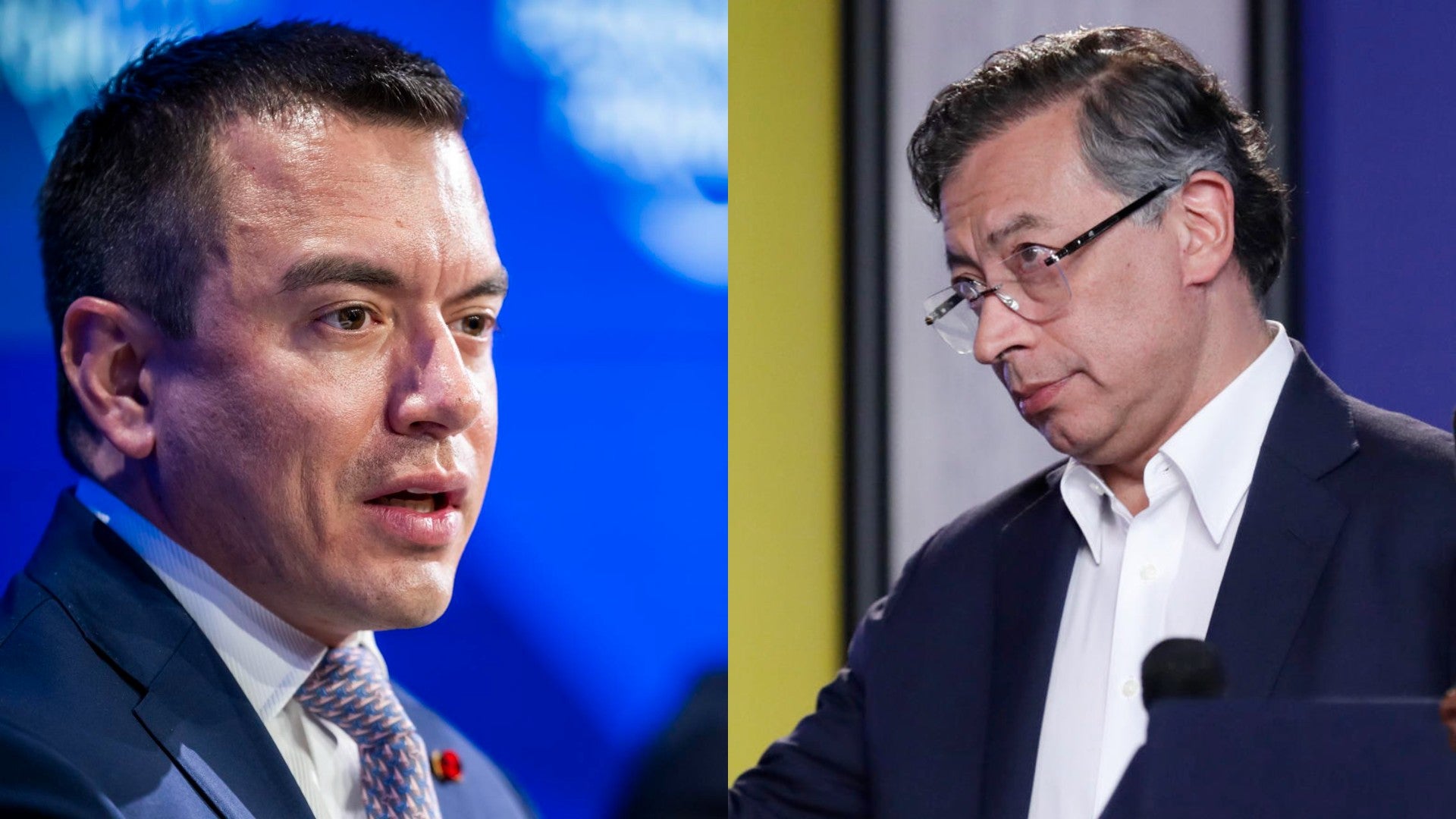 Daniel Noboa, presidente de Ecuador, y Gustavo Petro, presidente de Colombia - Fotos: EFE
