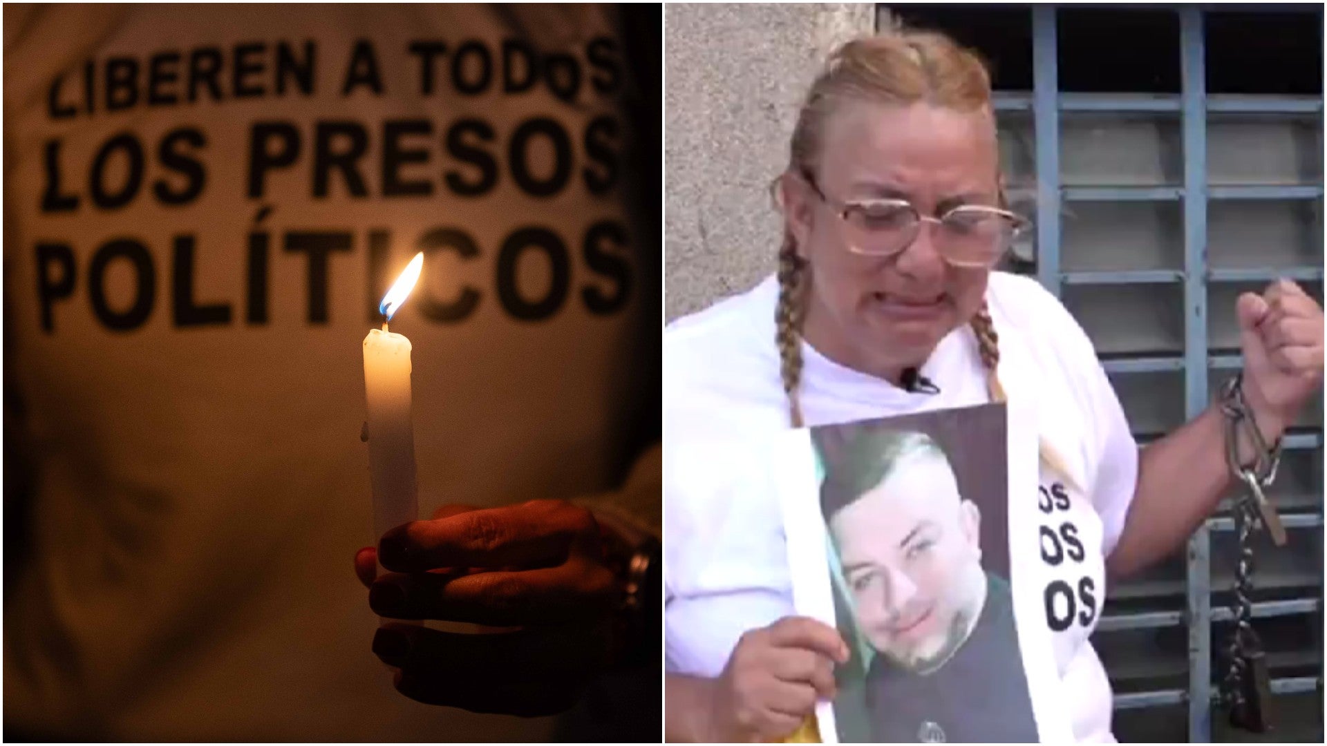 Vigilia por presos políticos en Venezuela / Evelys Cano, madre de preso político de Venezuela - Fotos: EFE / NTN24