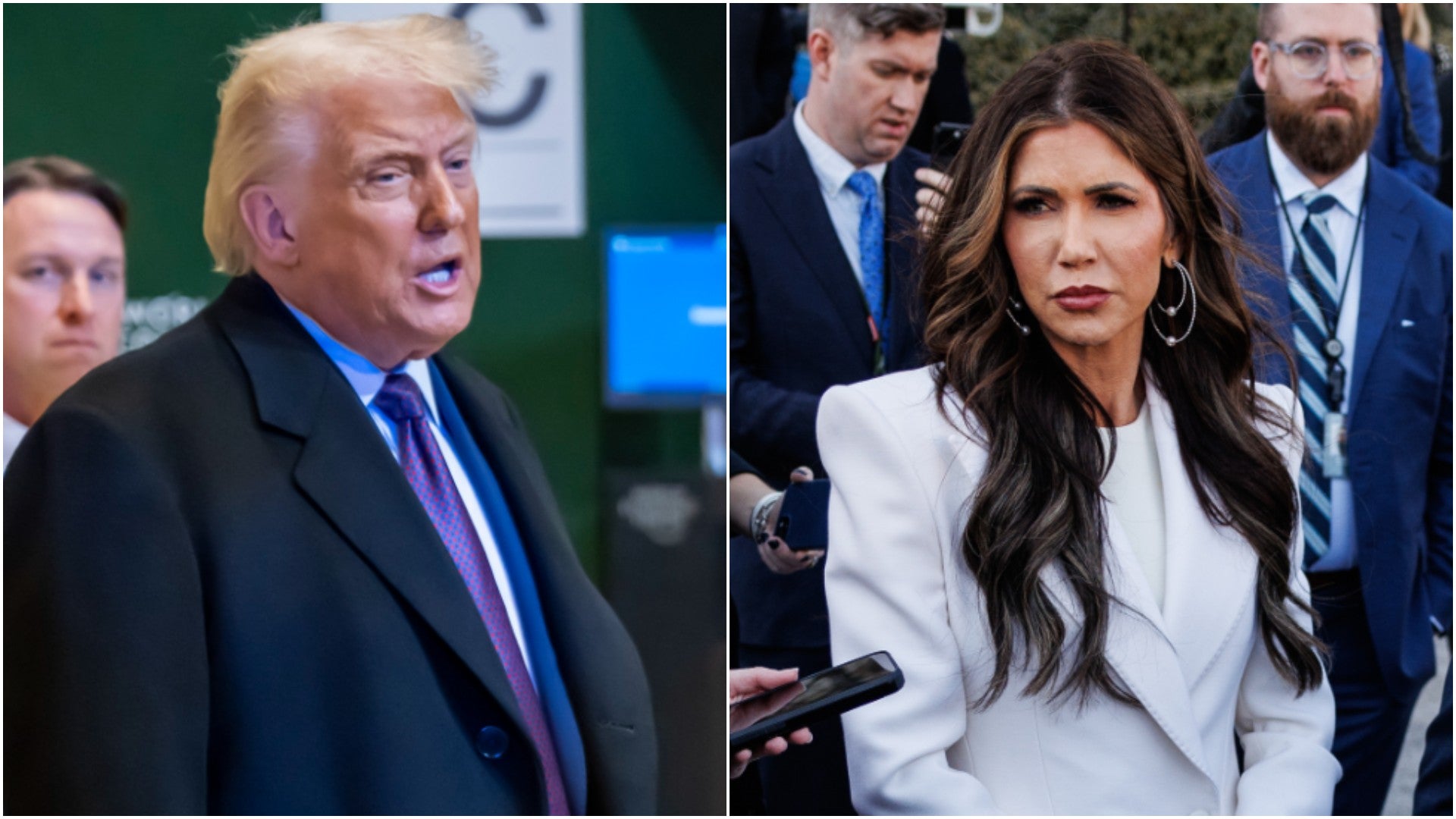 Donald Trump, presidente de EE. UU. / Kristi Noem secretaria de Seguridad Nacional de EE. UU. - Fotos: EFE