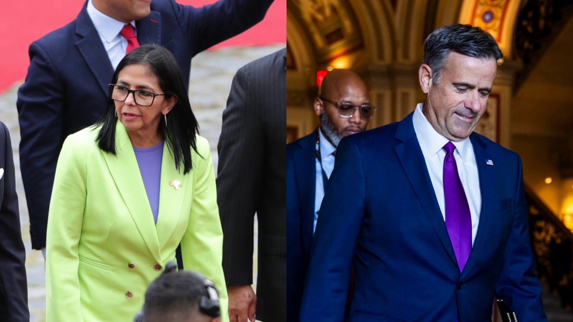 Delcy Rodríguez y John Ratcliffe, director de la CIA - Fotos: EFE