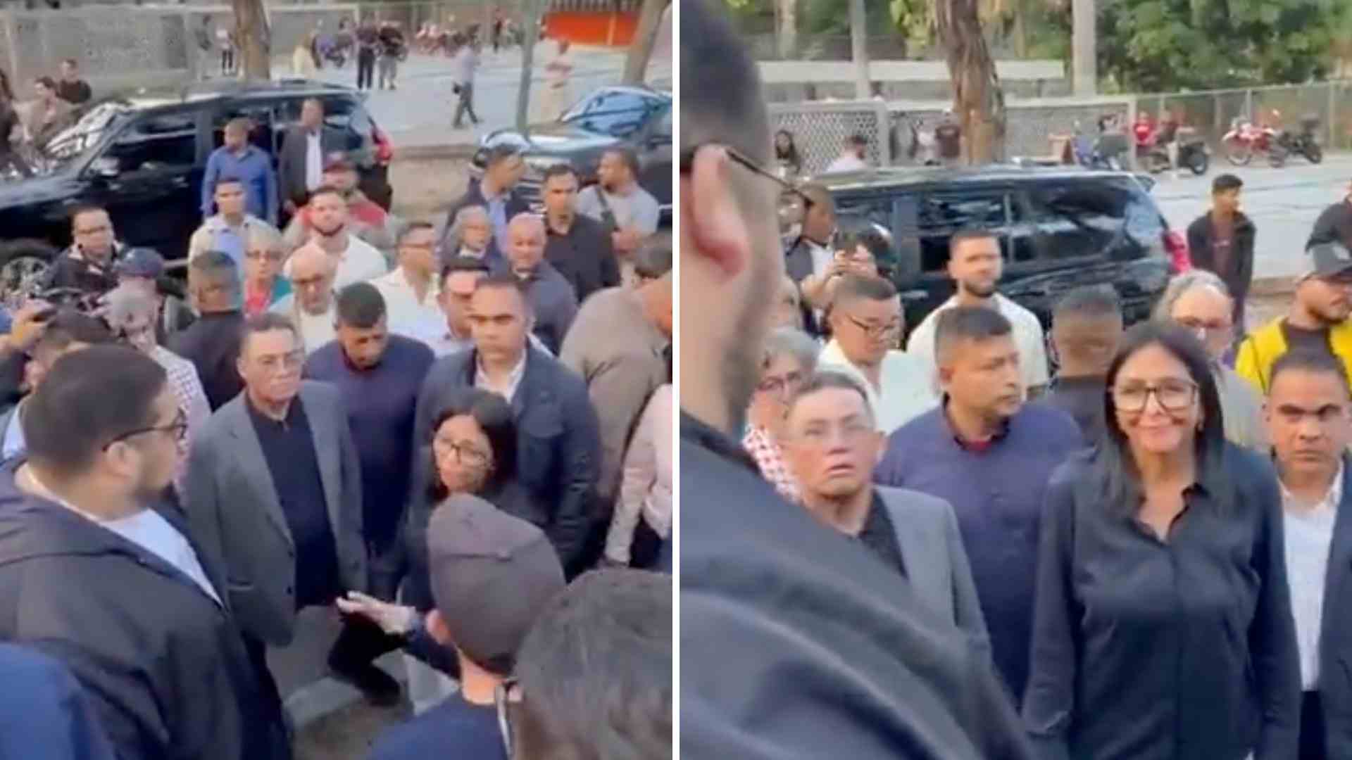 Delcy Rodríguez y estudiantes venezolanos - Captura de video