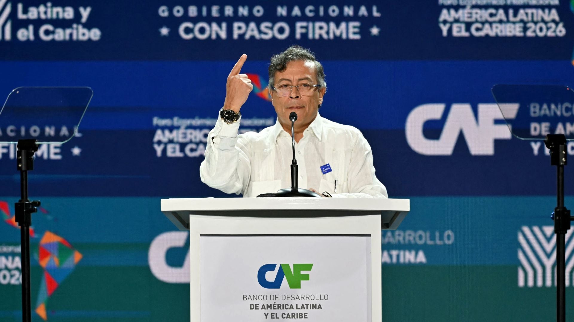Gustavo Petro en discurso de la CAF - Foto: AFP