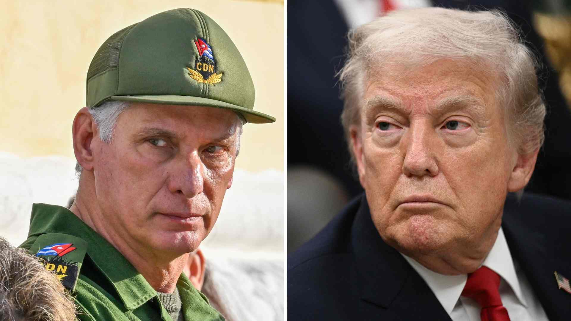 Miguel Díaz-Canel y Donald Trump - AFP