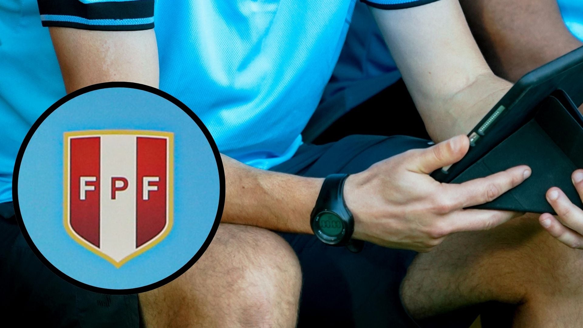 Logo de la Federación Peruana de Fútbol / Entrenador de fútbol - Fotos de referencia: EFE / Pexels