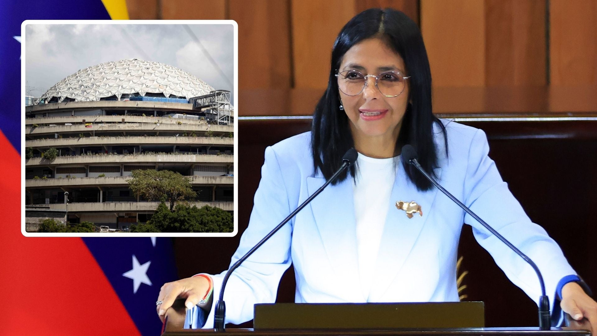 El Helicoide / Delcy Rodríguez, jefe encargada del régimen de Venezuela - Fotos: EFE