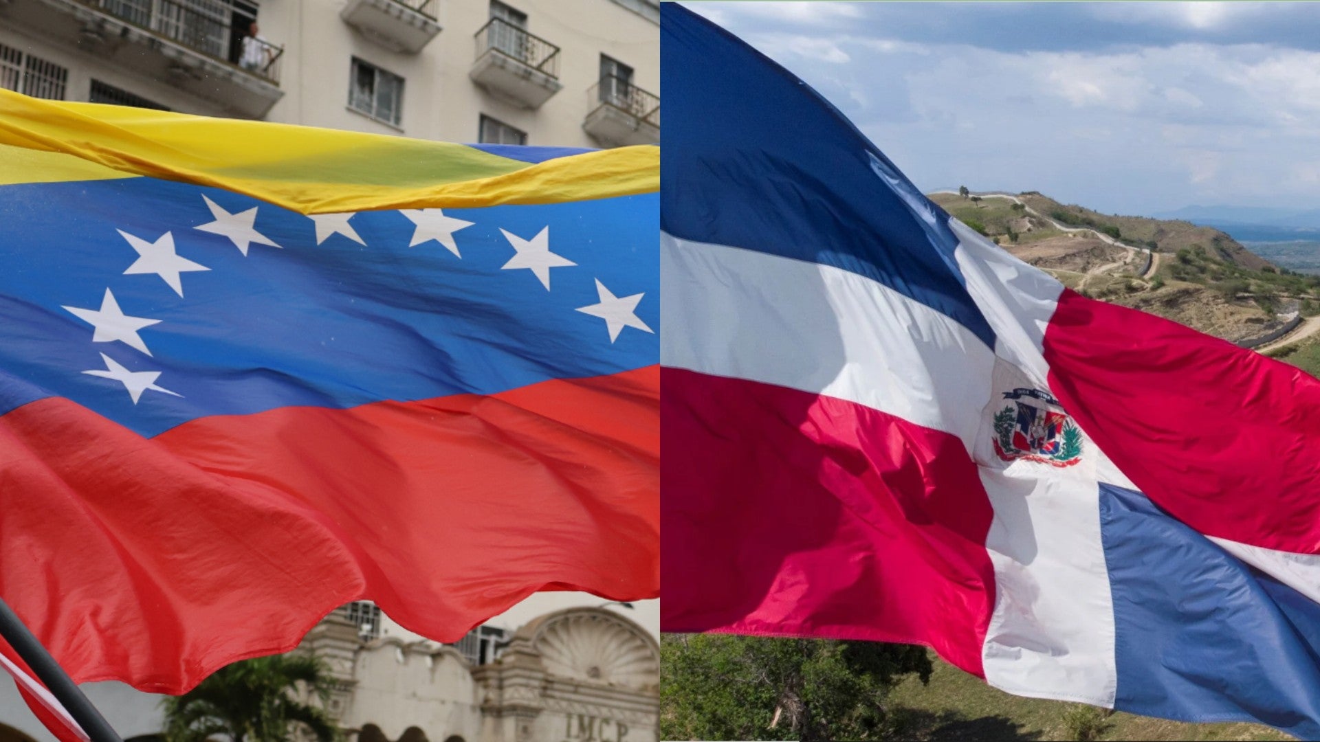 Banderas de Venezuela y República Dominicana / FOTO: EFE