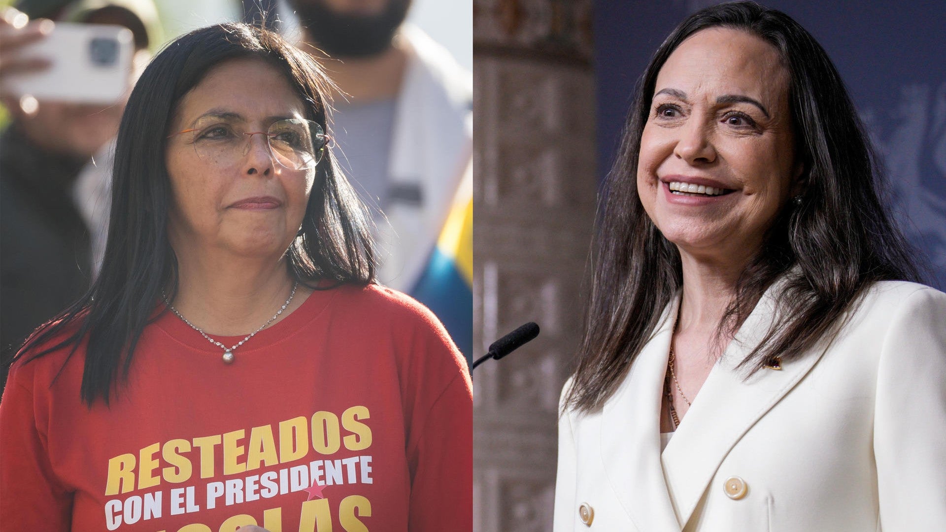 Delcy Rodríguez y María Corina Machado / FOTO: EFE