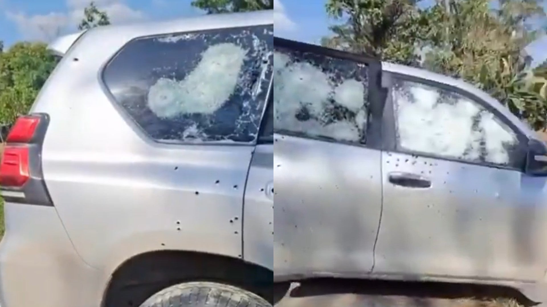 Vehículo del esquema de seguridad de Jairo Castellanos | Foto impresión video: @@Carlosardilae