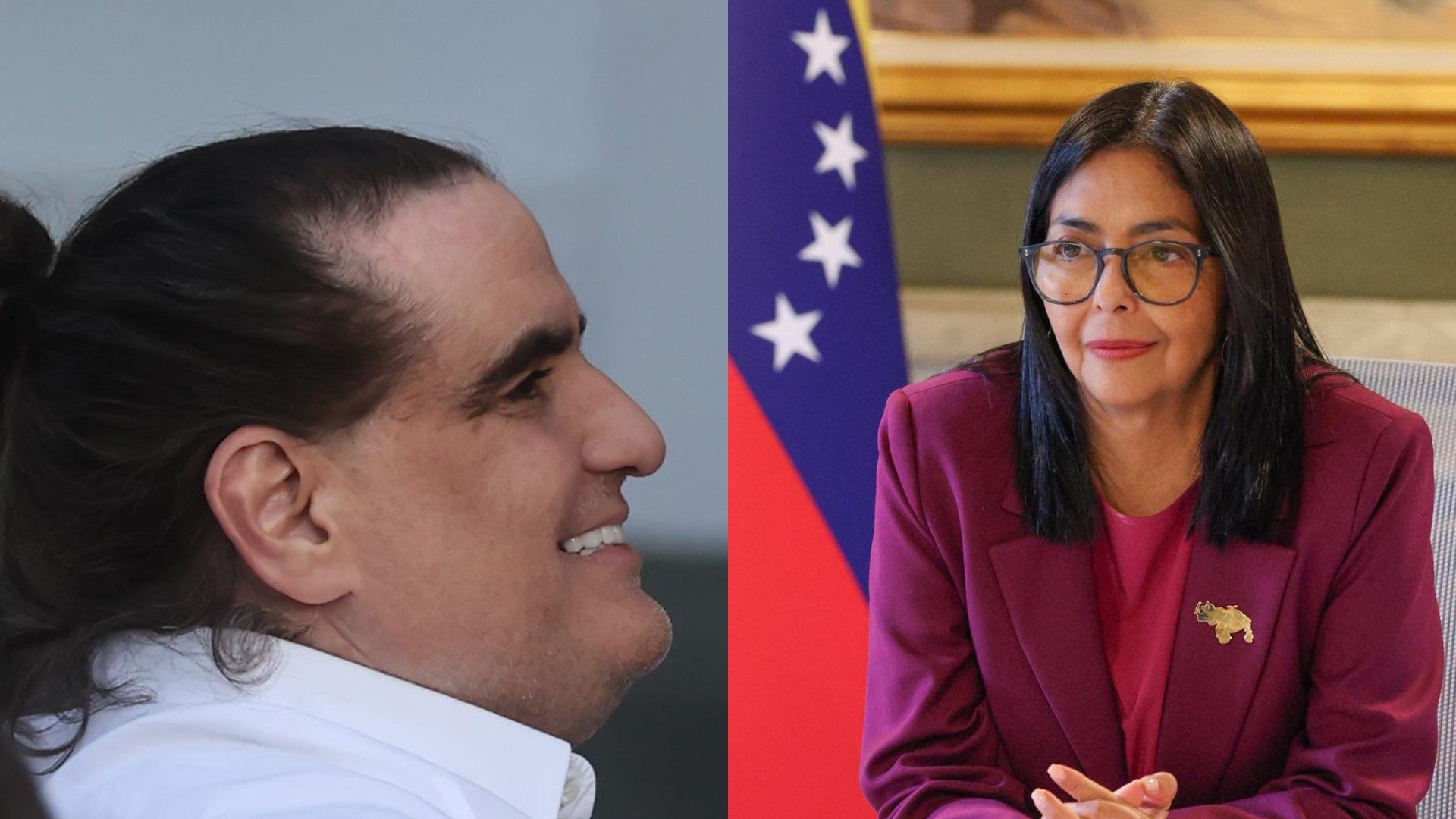 Alex Saab y Delcy Rodríguez (EFE)