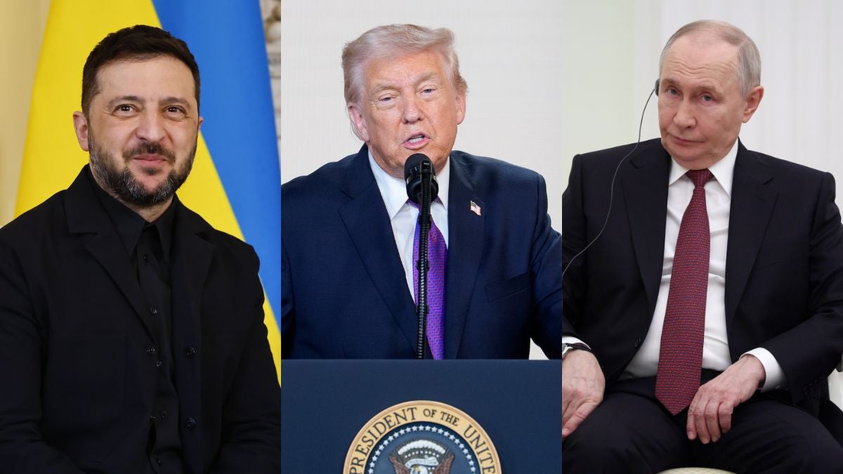 Zelenski, Trump y Putin (EFE)