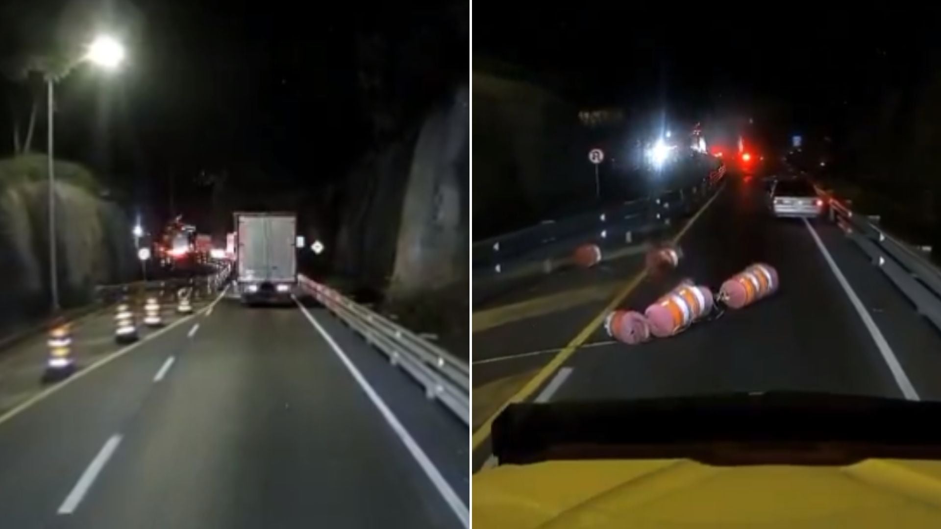 Accidente en el que una tractomula embistió a varios vehículos en el Alto de la Línea en Colombia