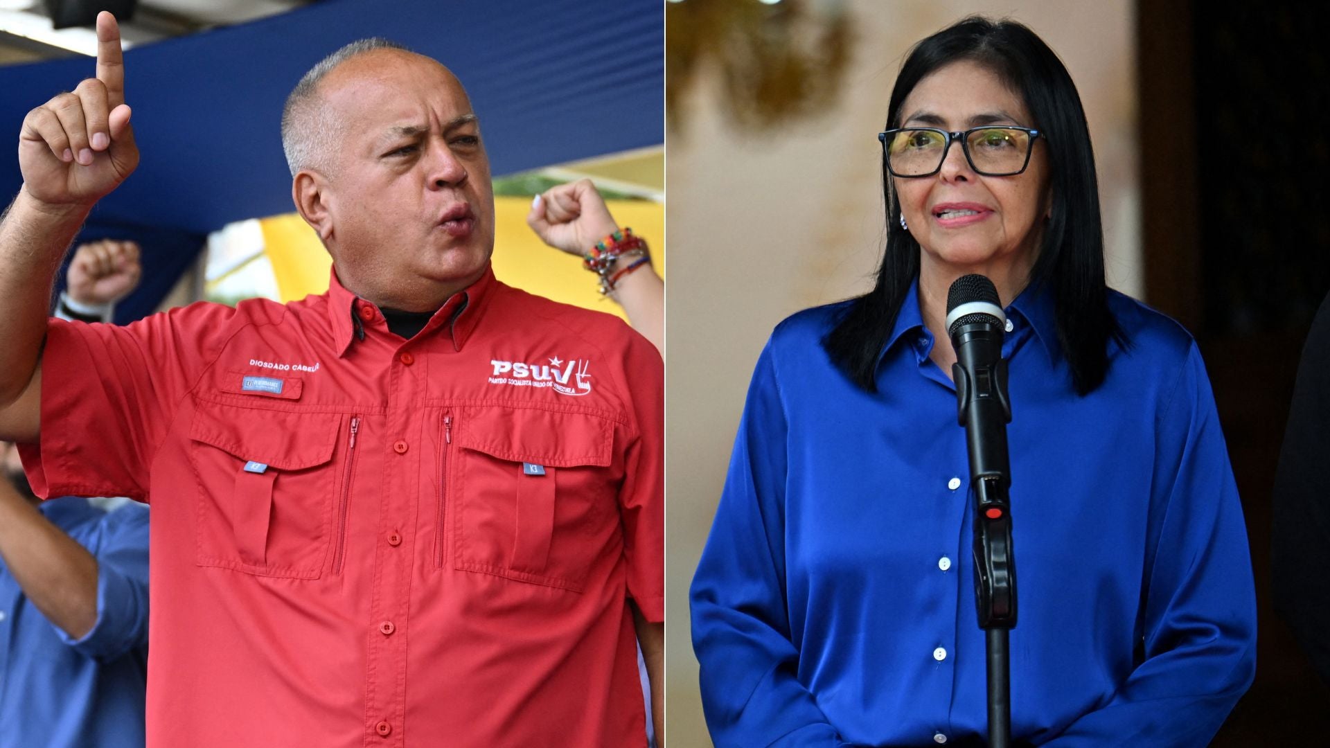 Diosdado Cabello/ Delcy Rodríguez - Fotos AFP