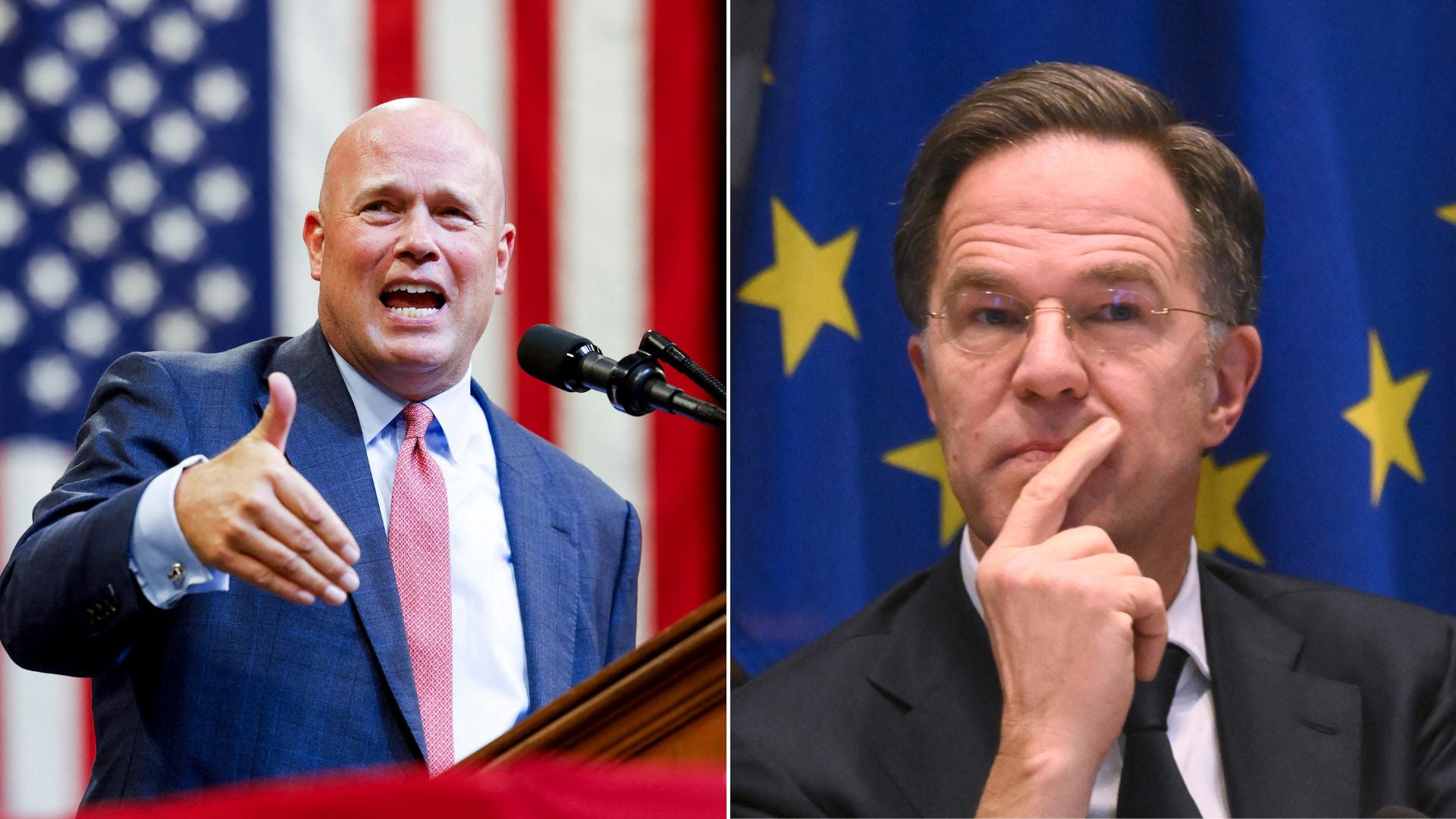Matthew Whitaker y Mark Rutte | Foto AFP