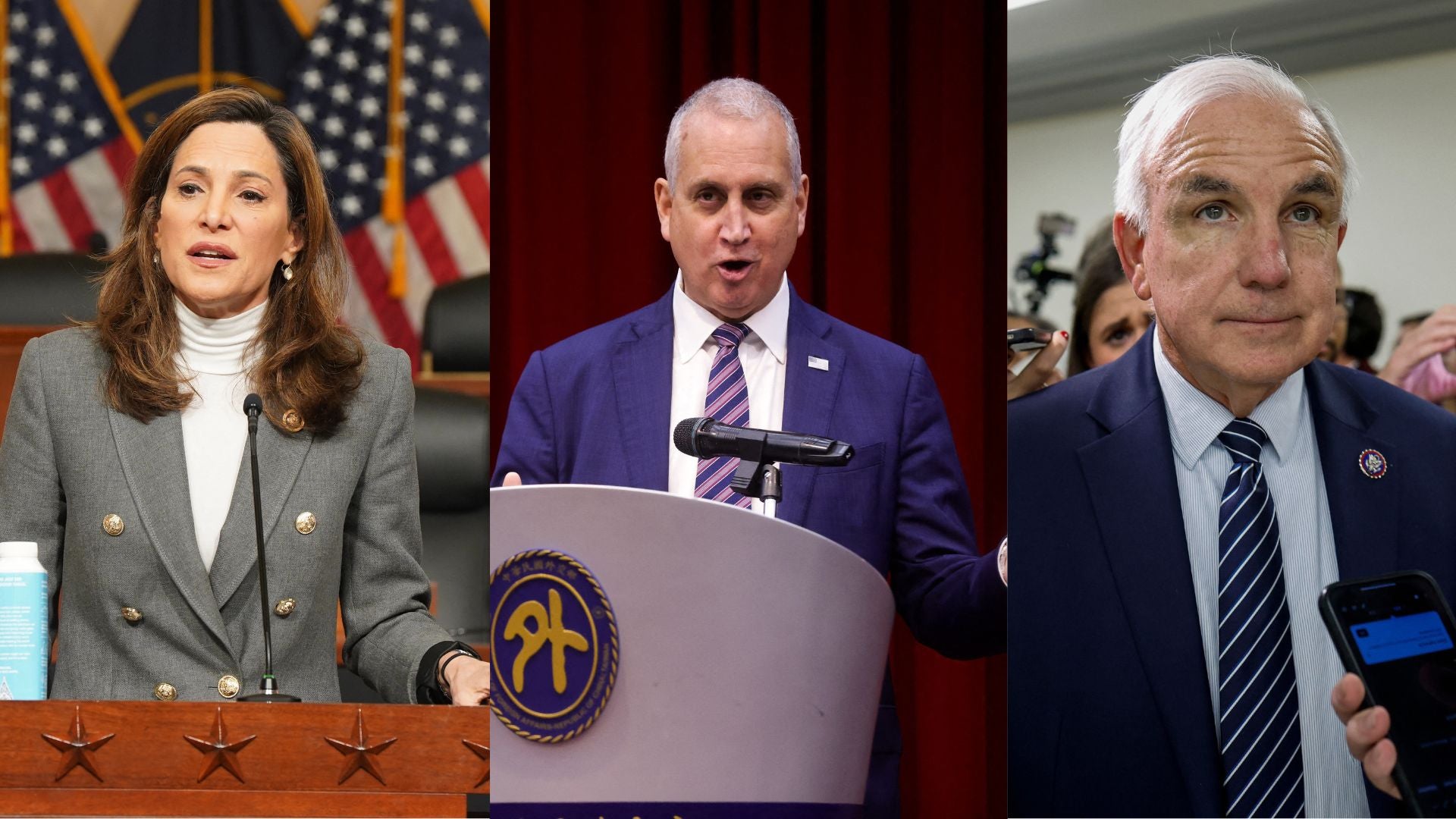 María Elvira Salazar, Mario Díaz-Balart y Carlos Giménez - Fotos. AFP