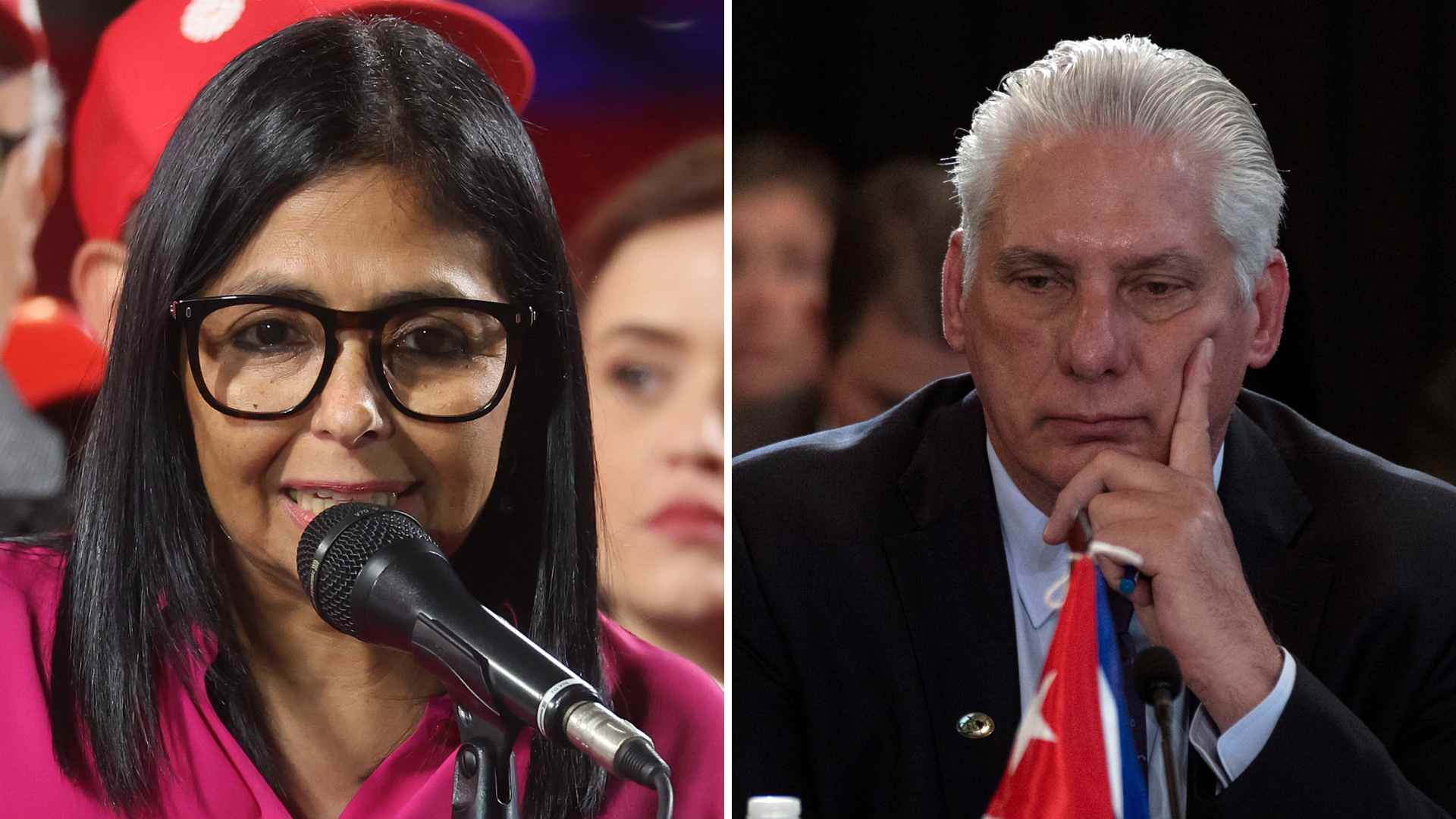 Delcy Rodríguez y Miguel Díaz-Canel - EFE