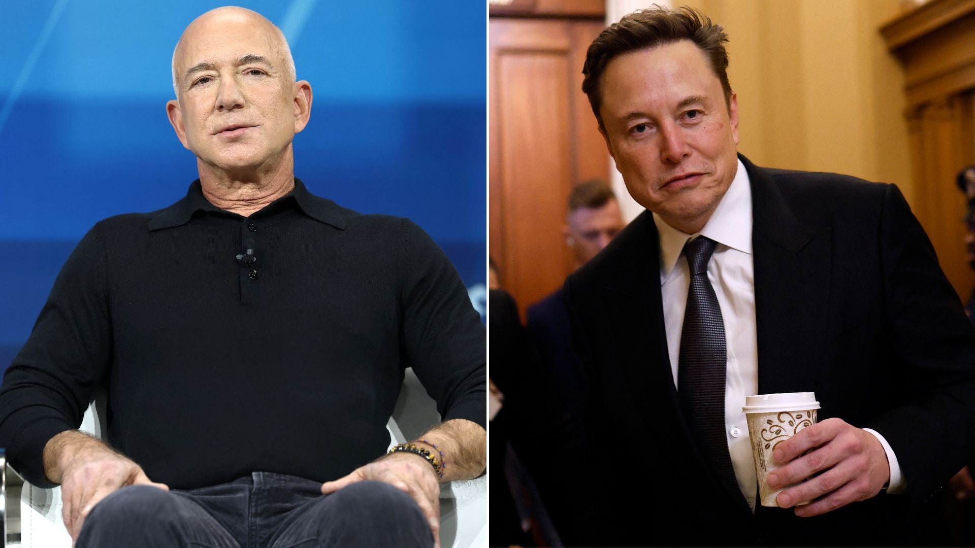 Jeff Bezos y Elon Musk | Foto AFP