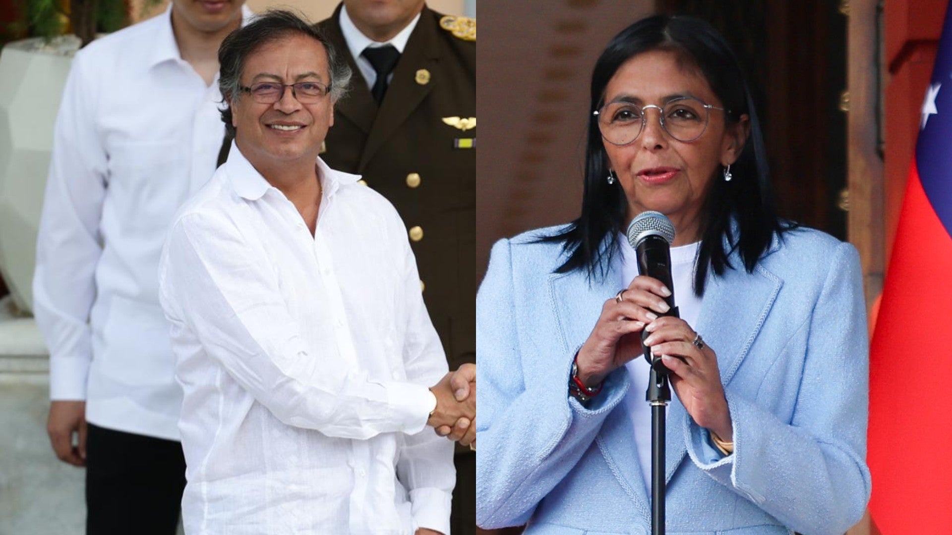 Gustavo Petro y Delcy Rodríguez / FOTO: EFE