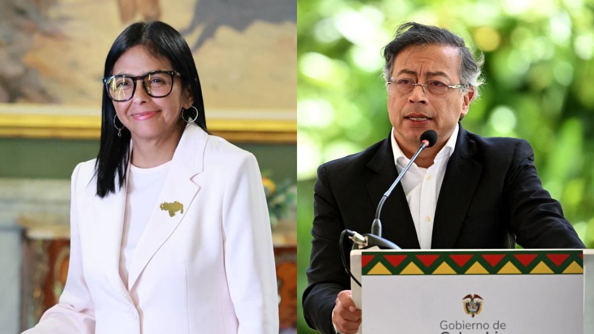 Delcy Rodríguez y Gustavo Petro