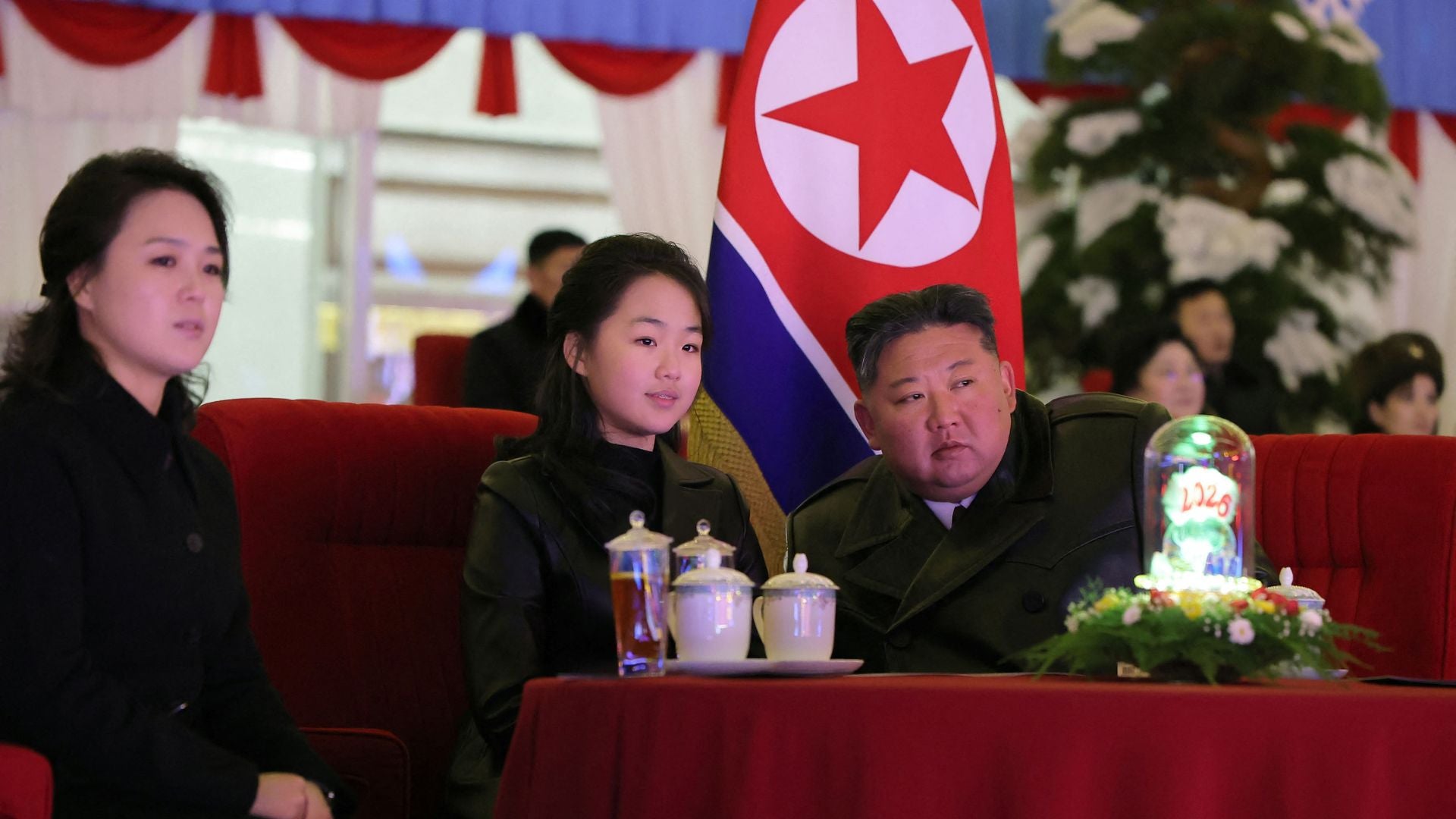 Kim Jong-un y su familia | Foto AFP