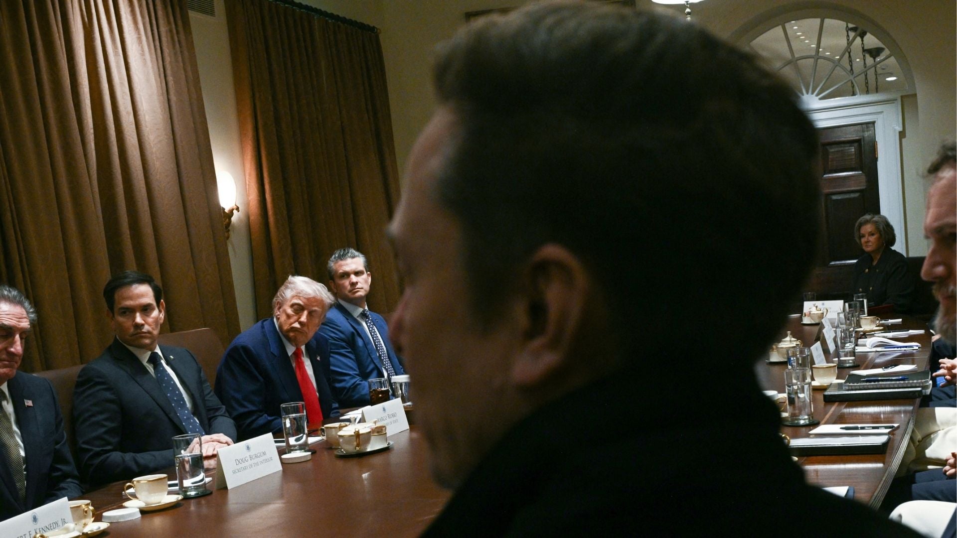 Marco Rubio, Donald Trump, Pete Hegseth y Elon Musk – Fotos AFP