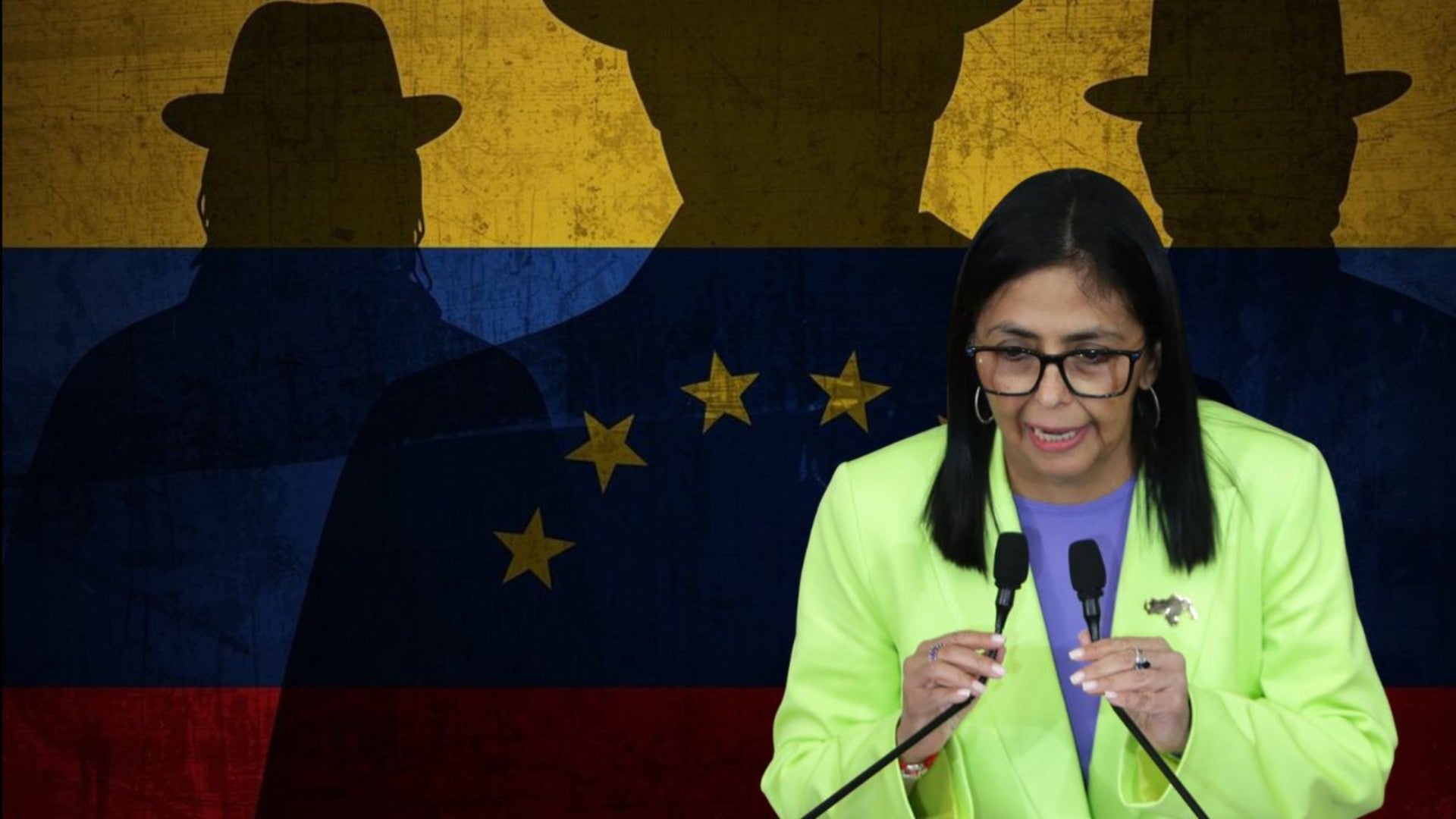 Delcy Rodríguez. (Canva y EFE)