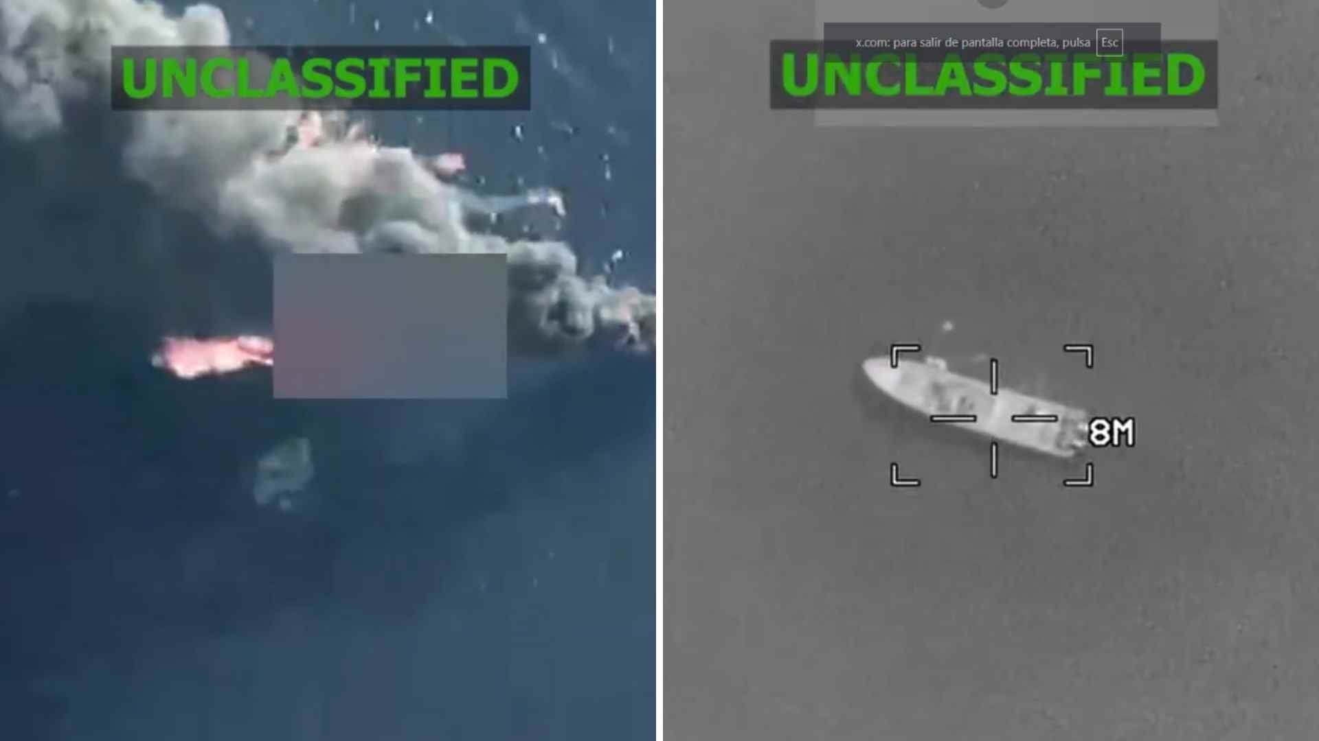 Ataques de EE. UU. contra embarcaciones en aguas internacionales - Captura de video