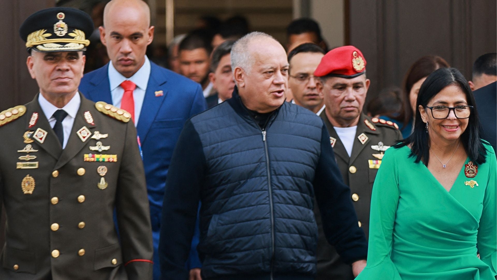 Vladimir Padrino López, Diosdado Cabello, Delcy Rodríguez - Foto AFP