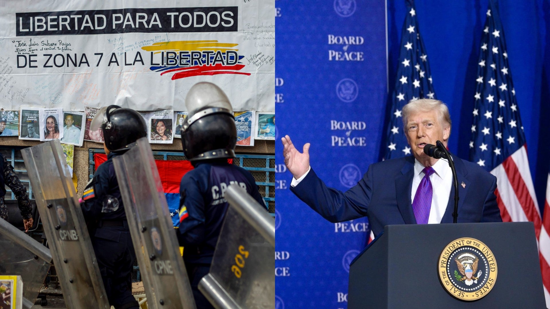 Piden la libertad de todos los presos políticos en Venezuela y presidente de EE. UU., Donald Trump - Fotos: EFE