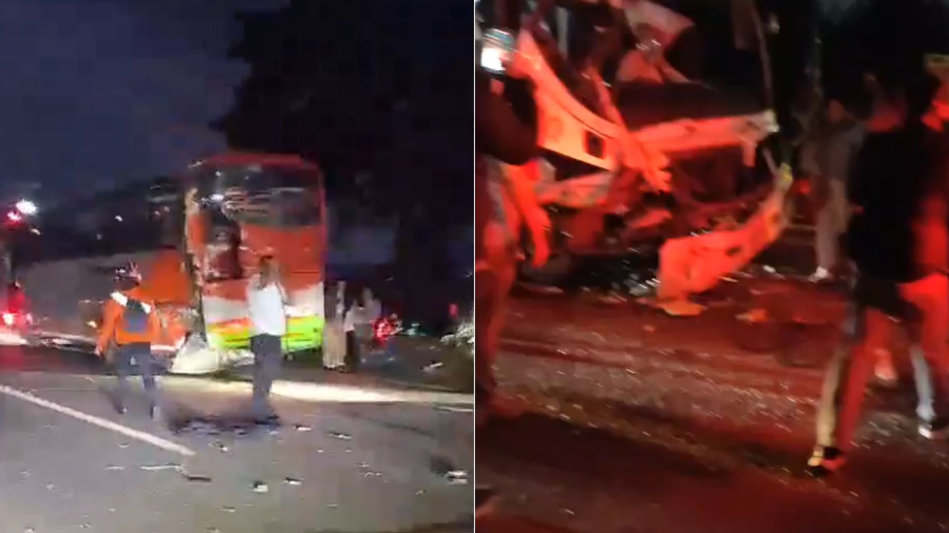 Grave choque de buses en la vía Bogotá-La Vega