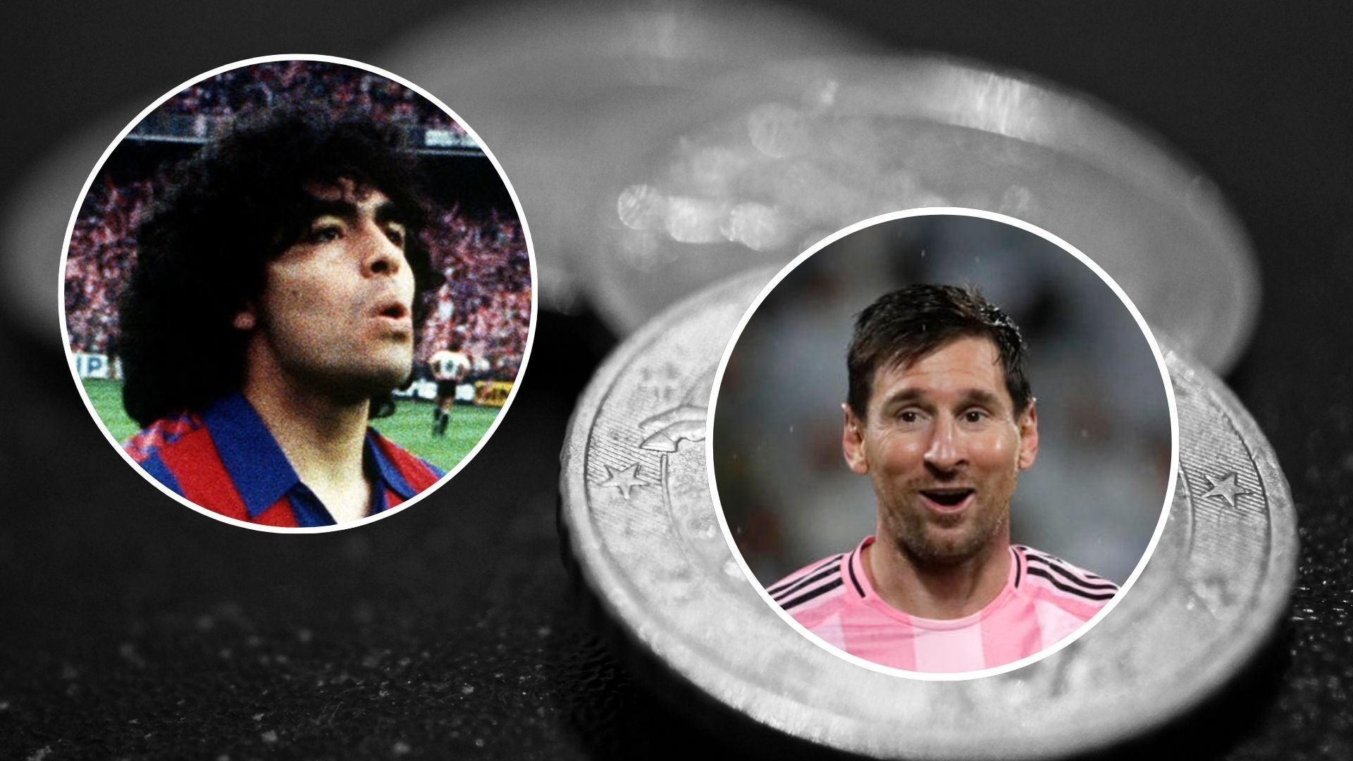 Monedas / Diego Maradona y Lionel Messi - Fotos de referencia: Pexels / EFE