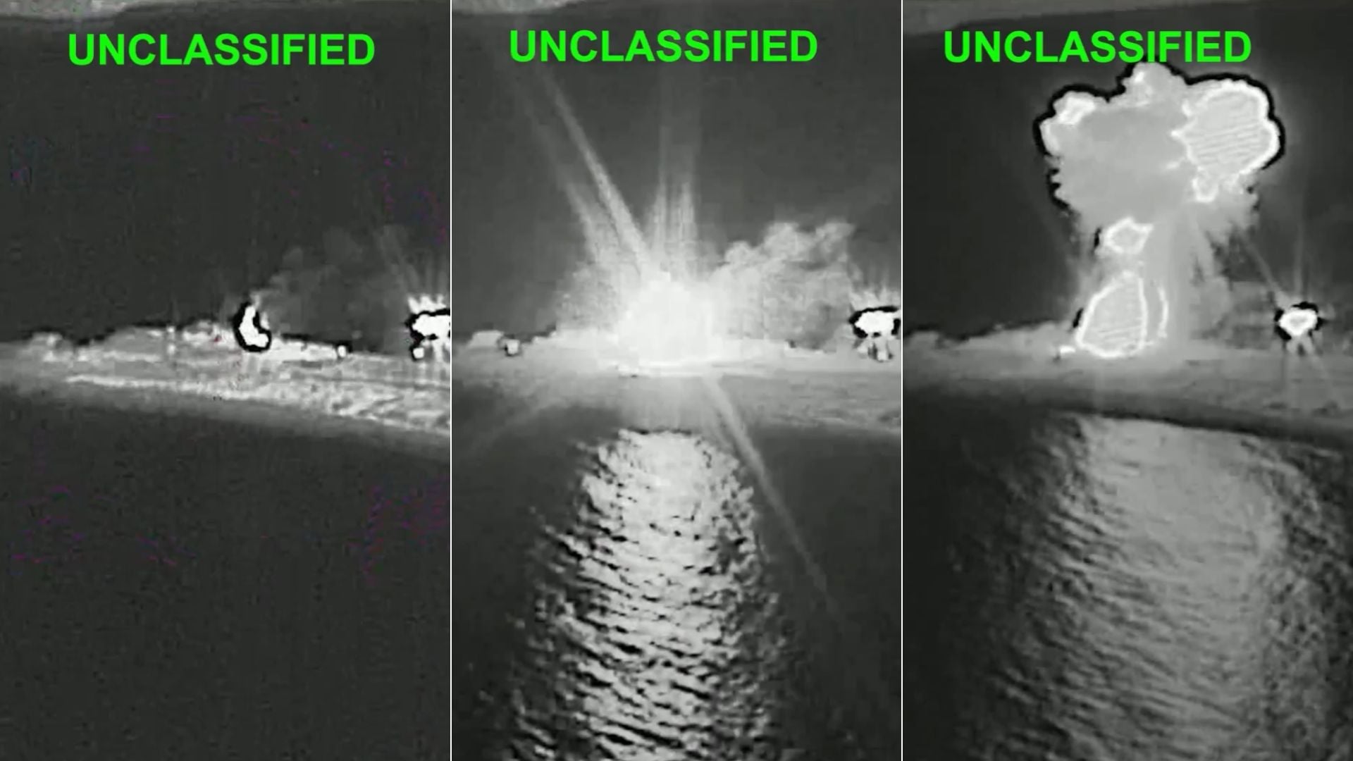 Ataque del Comando Central contra embarcación del régimen iraní - Foto X @CENTCOM