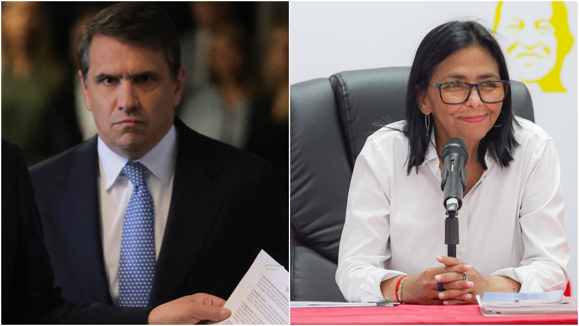 Todd Blanche, subsecretario de Justicia de los Estados Unidos / Delcy Rodríguez, jefe encargada del régimen venezolano - Fotos: EFE