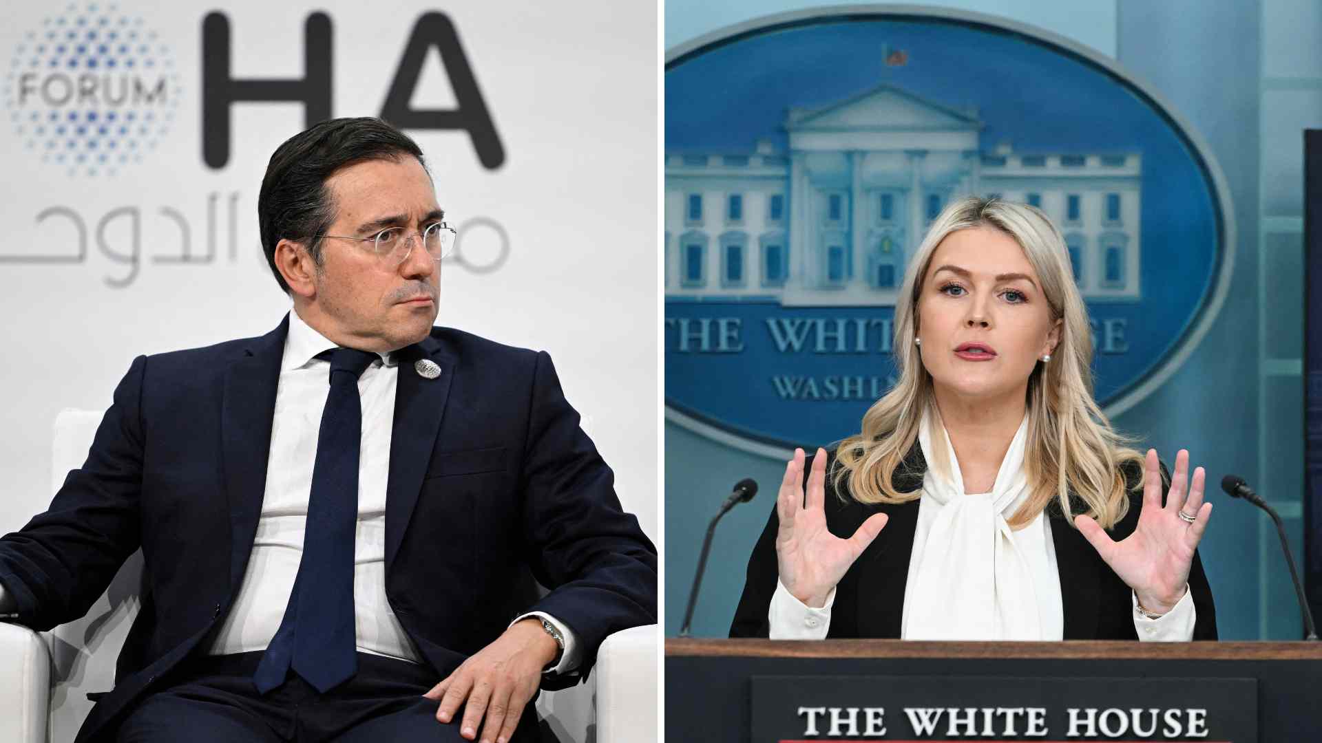 José Manuel Albares y Karoline Leavitt - AFP