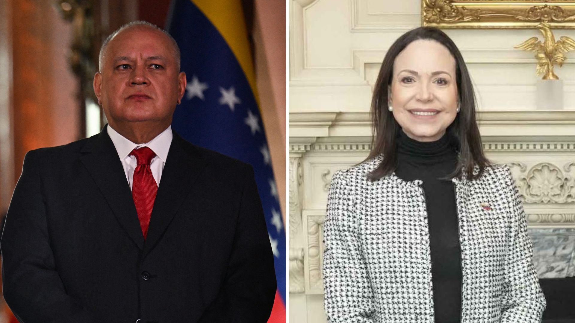 Diosdado Cabello y María Corina Machado | Fotos AFP