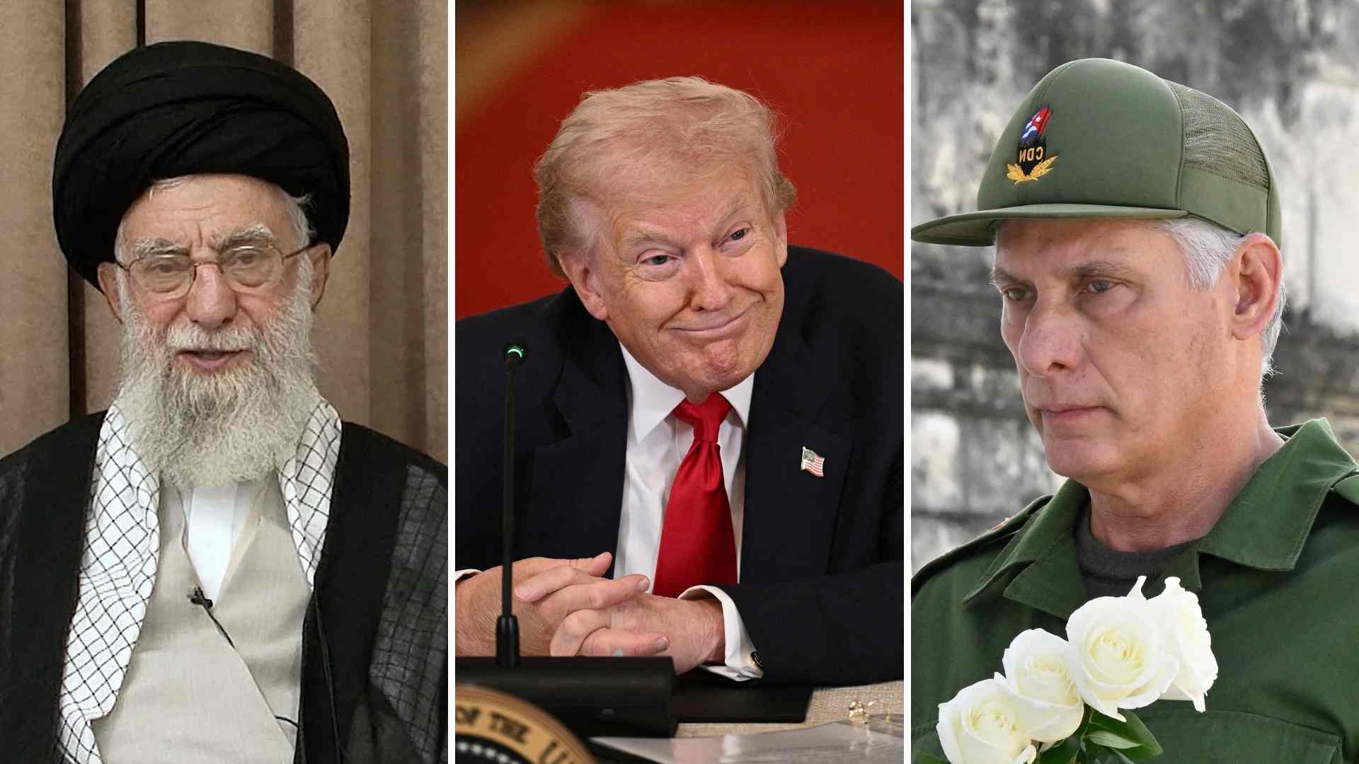 Alí Jameneí, Donald Trump y Miguel Díaz-Canel - AFP