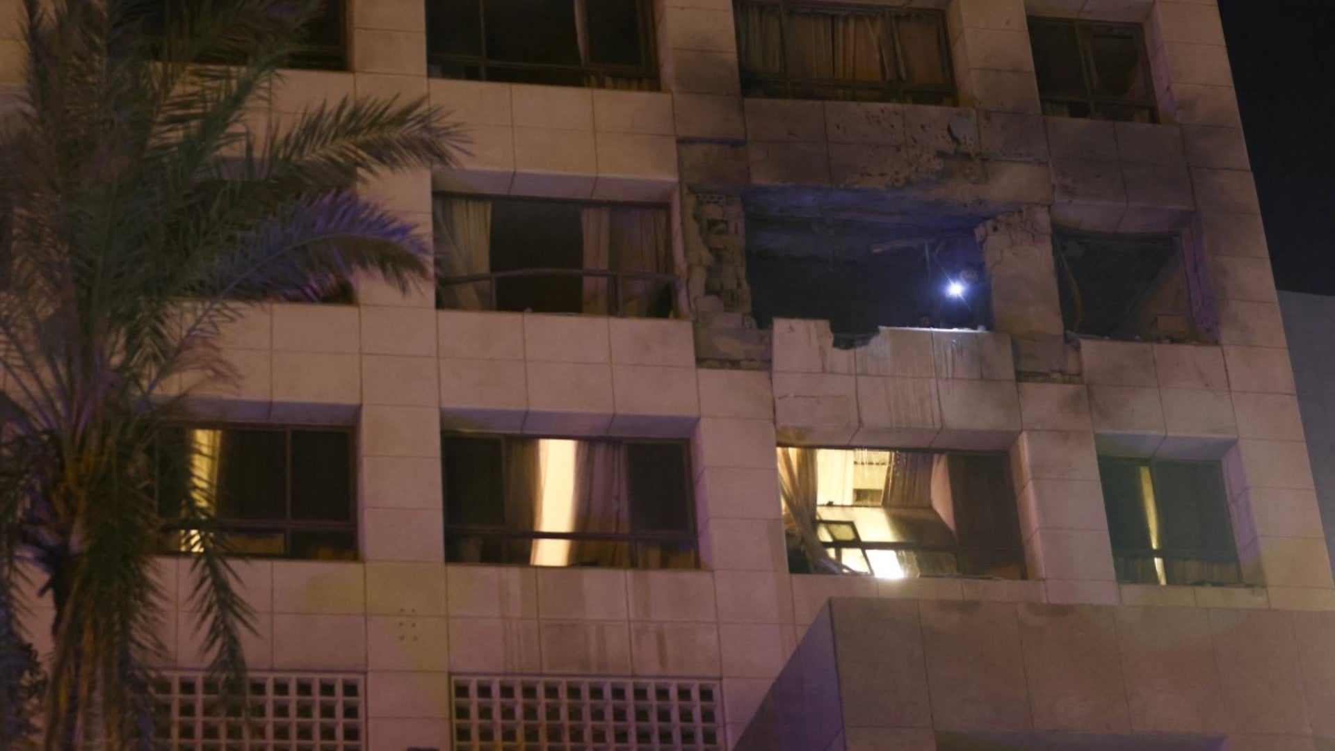 Hotel Ramada, atacado por Israel en Beirut. (AFP)