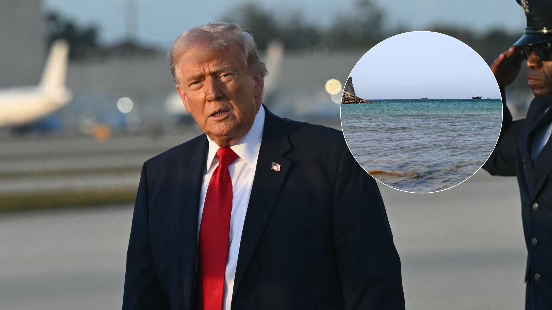 Donald Trump - Foto AFP/ Estrecho de Ormuz - Foto EFE