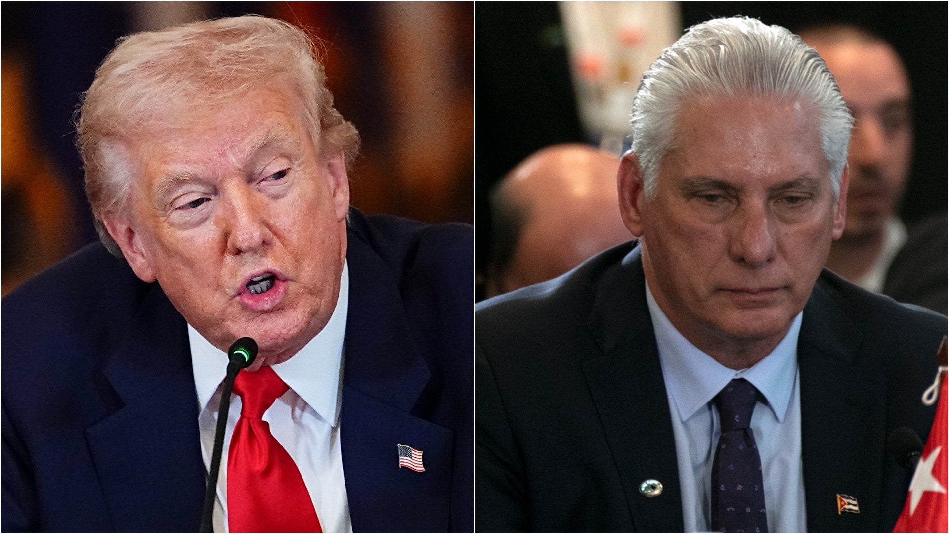 Donald Trump, presidente de EE. UU. / Miguel Díaz-Canel - Fotos: EFE