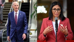 Rick Scott y Delcy Rodríguez - Fotos: AFP