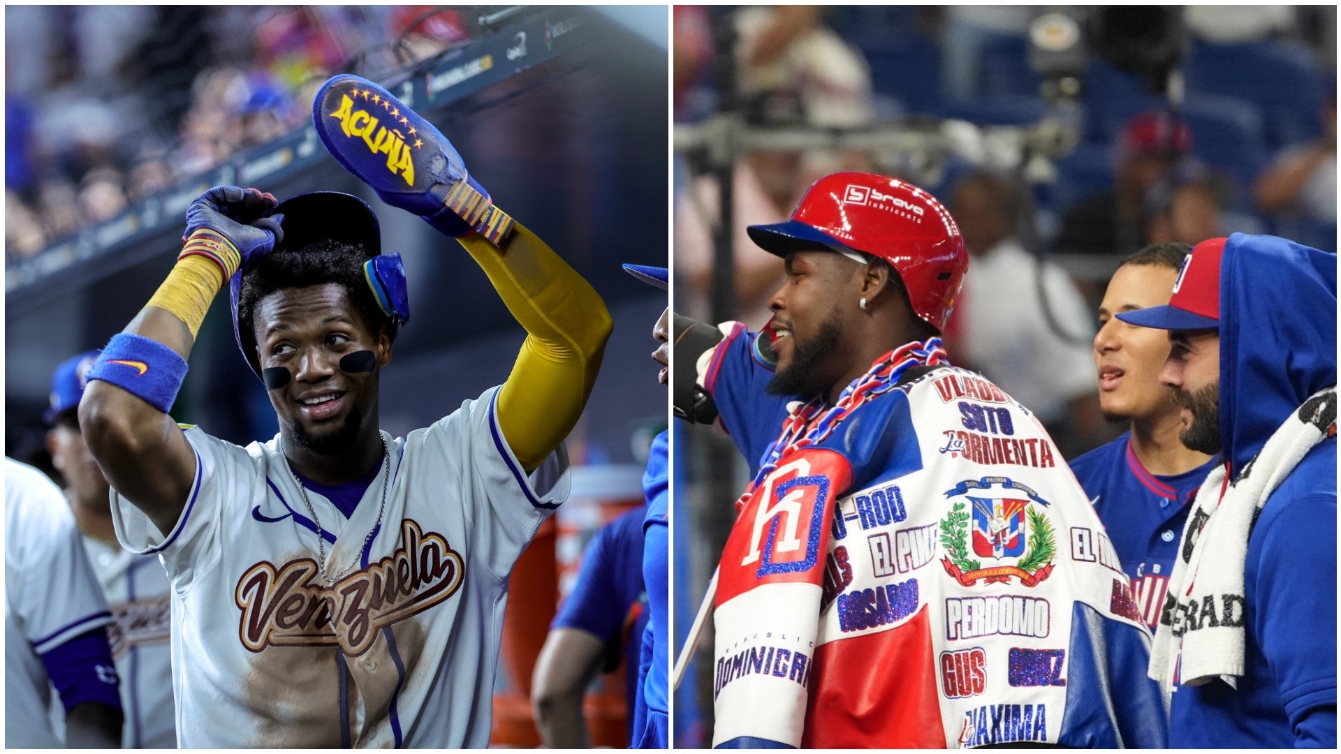 Peloteros de la Selección de Venezuela y República Dominicana durante duelo en el Clásico Mundial 2026 - EFE