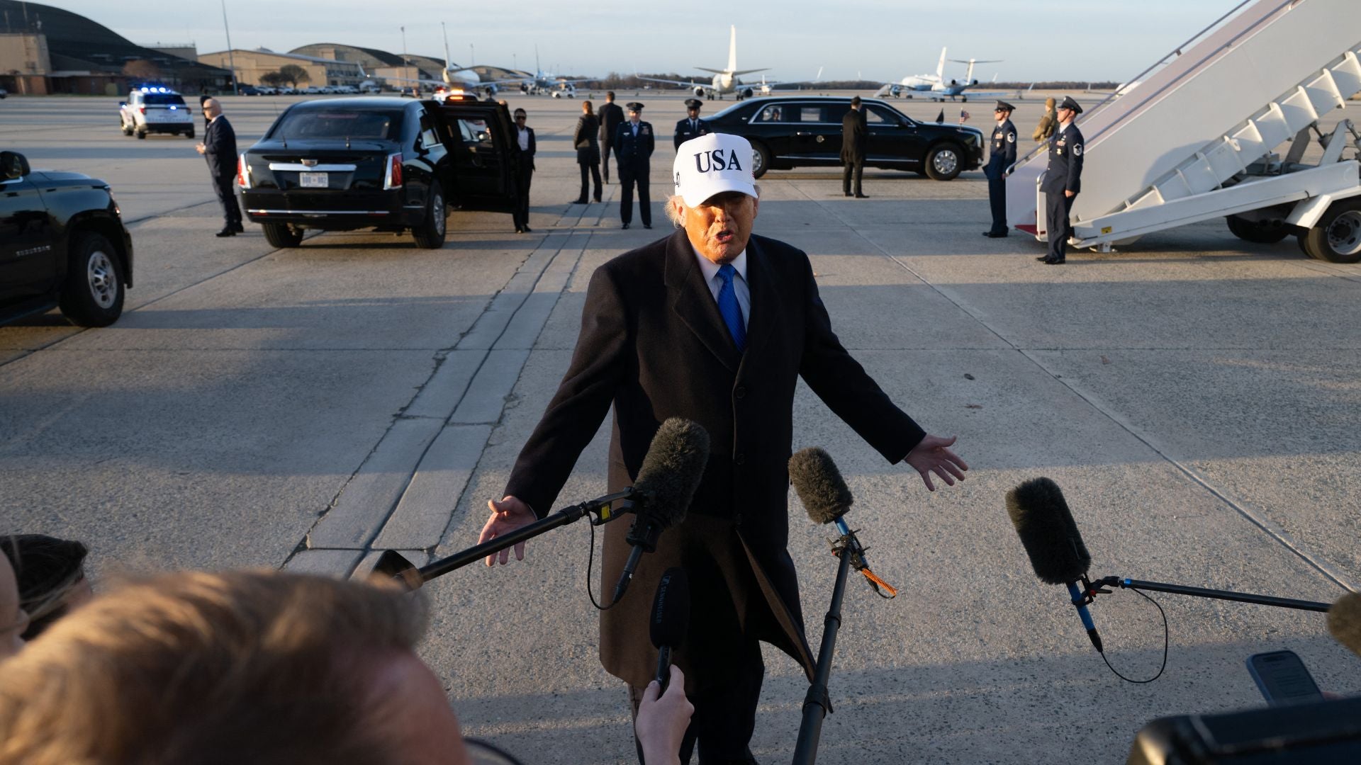 Donald Trump en la Base Conjunta Andrews - Foto AFP