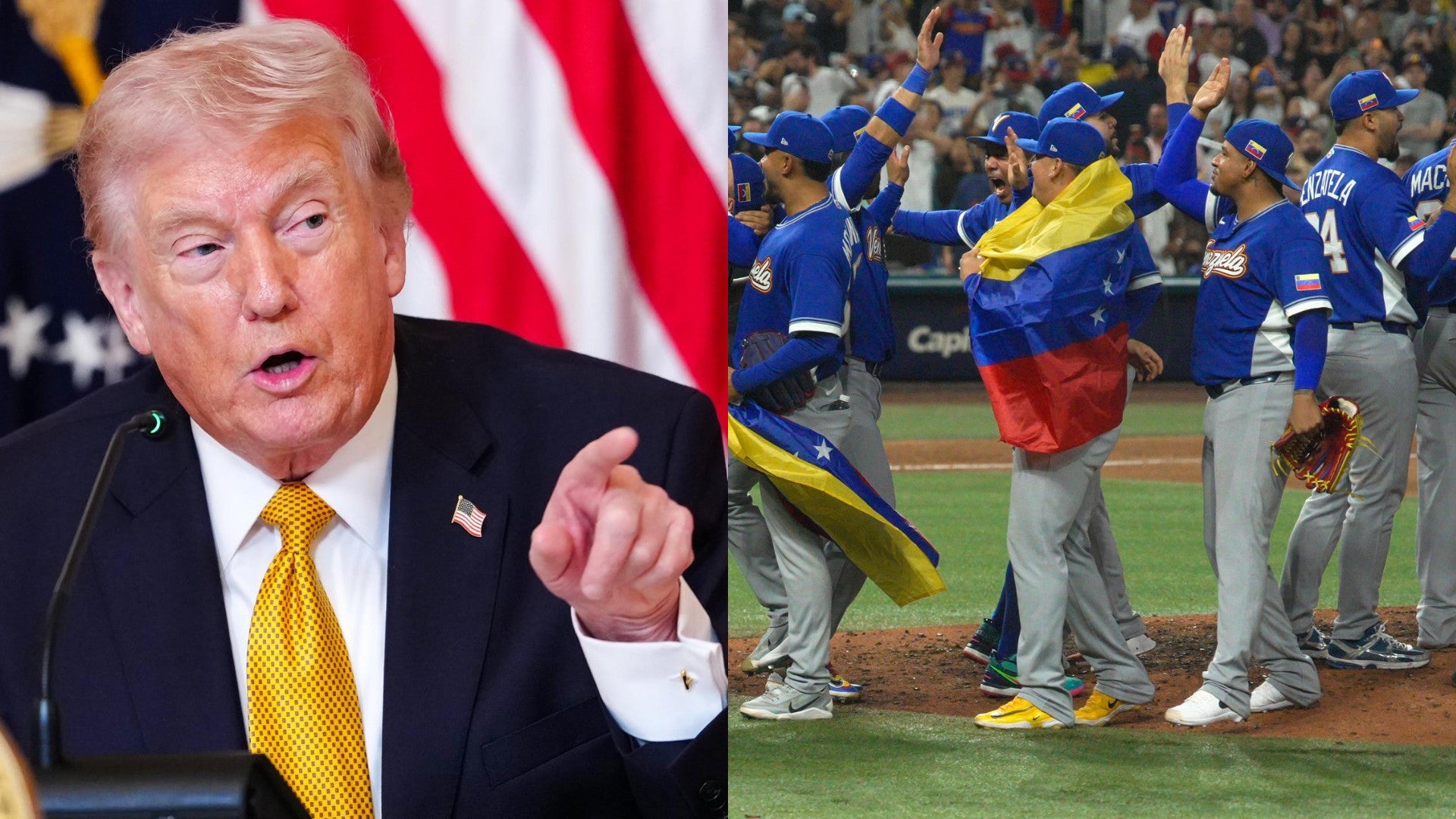 Donald Trump, presidente de Estados Unidos, y Venezuela en el Clásico Mundial de Béisbol - Fotos: EFE