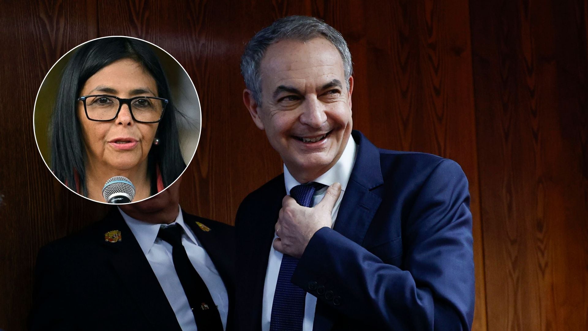 Zapatero y Delcy Rodríguez | Foto EFE