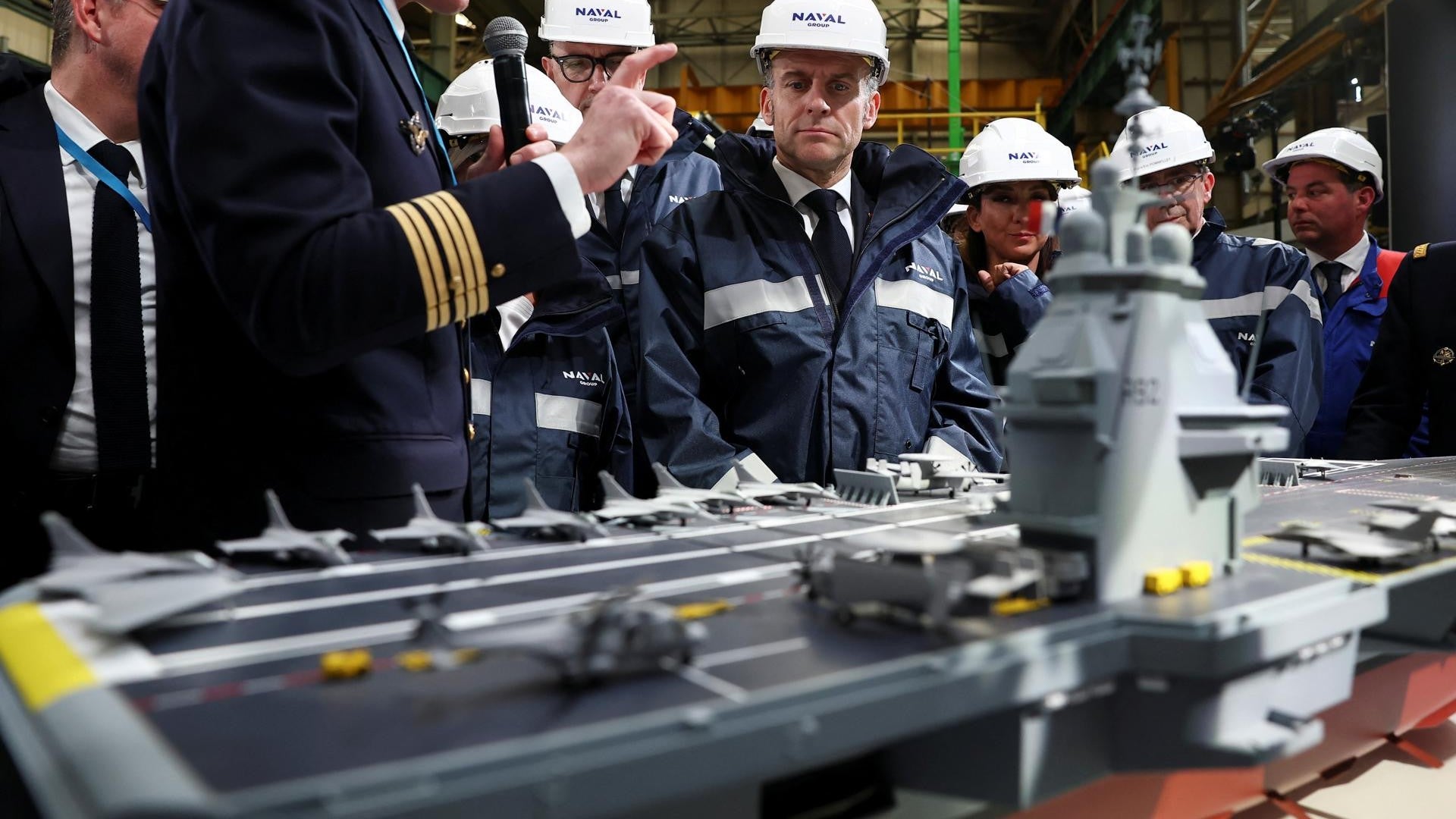 Maqueta del buque de guerra anunciado por Macron - Foto: EFE
